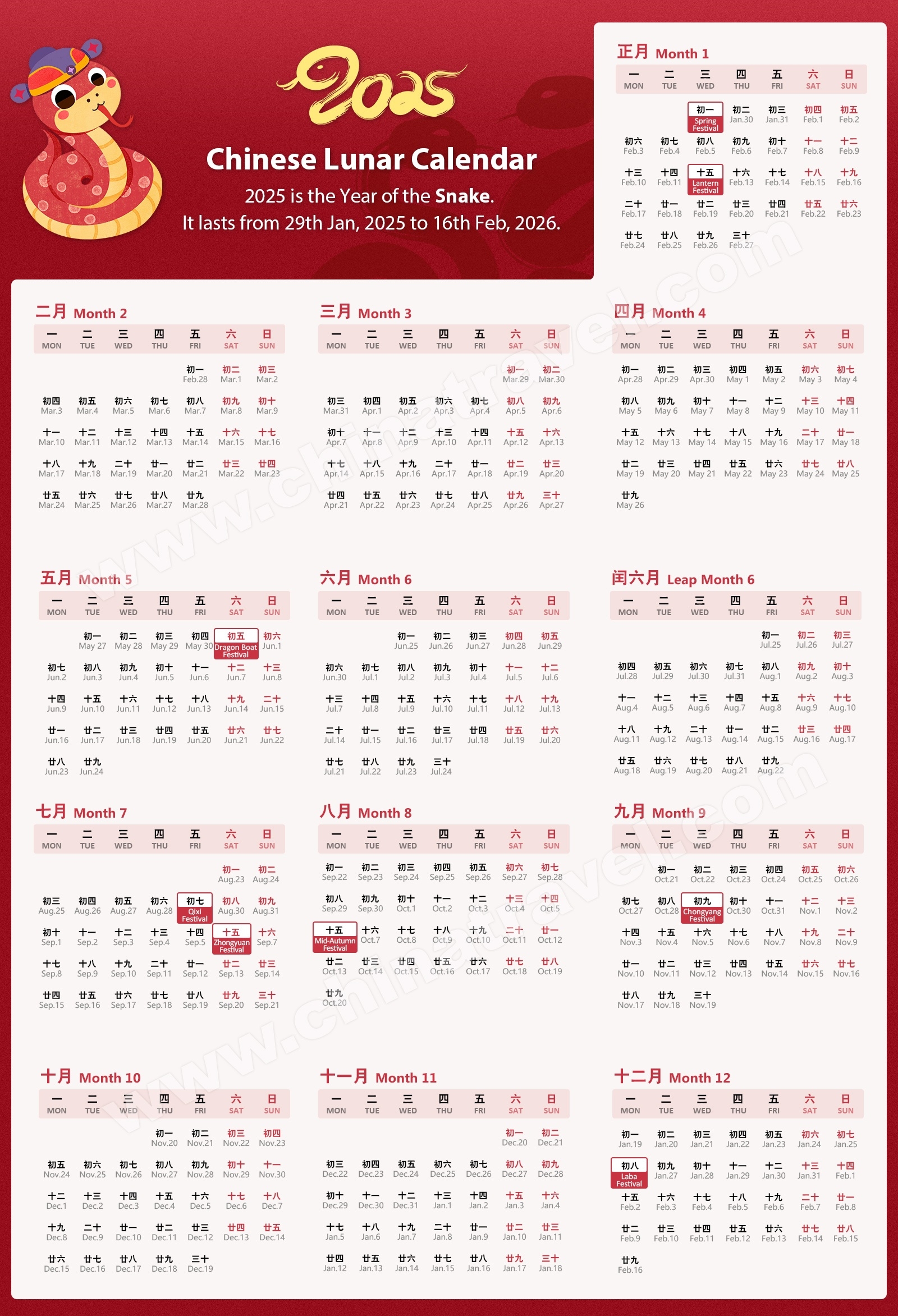 Chinese Calendar October 2025