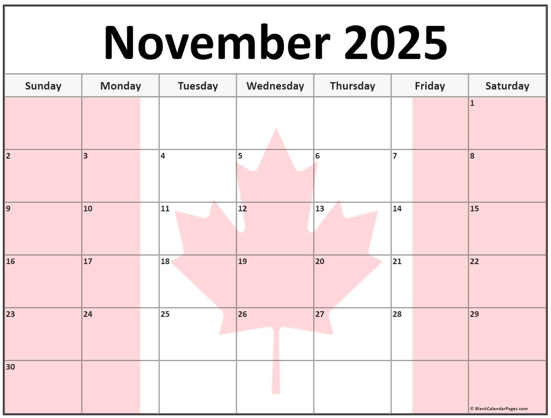 November 2025 Calendar And Holidays