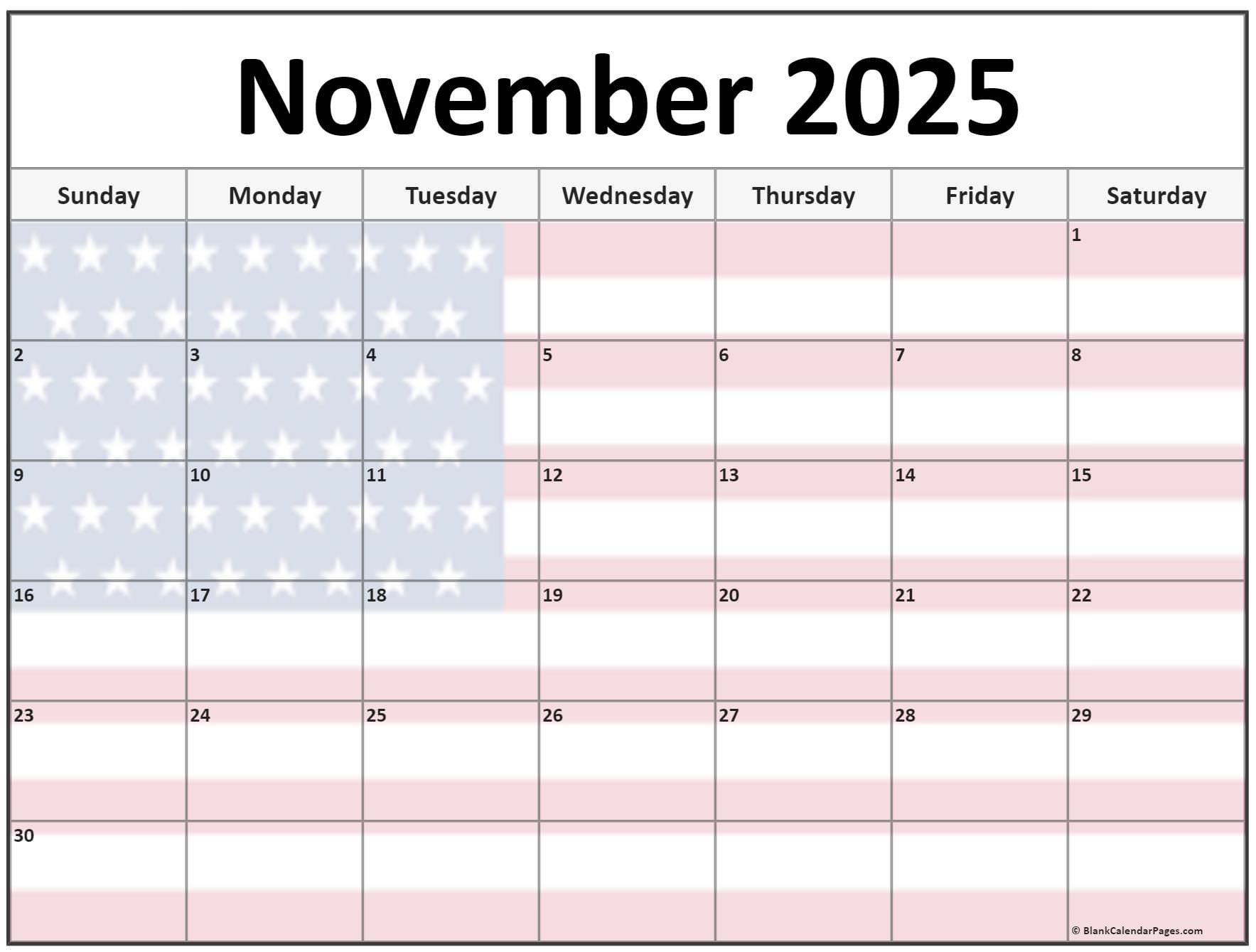 November 2025 Calendar Usa