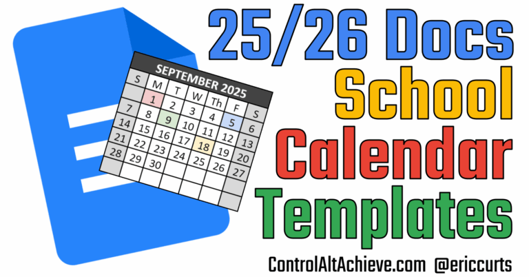 Control Alt Achieve Google Docs Calendar Templates For The 2025 2026 School Year