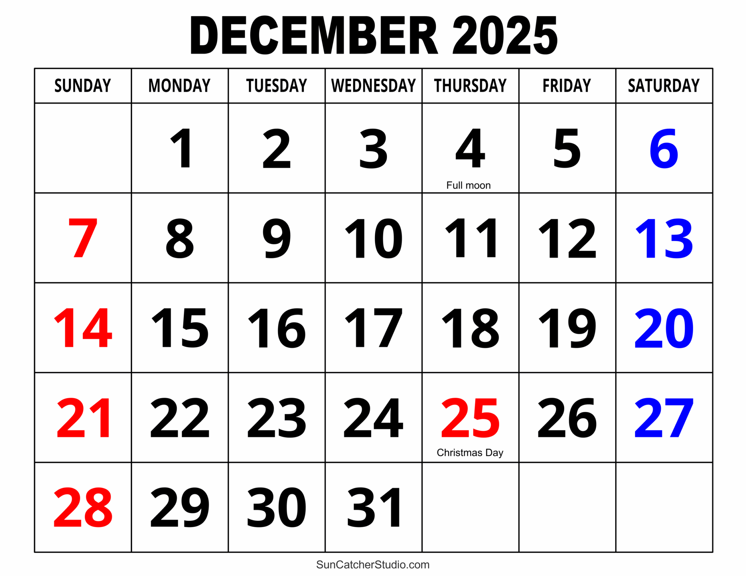 New Moon December 2025 Calendar