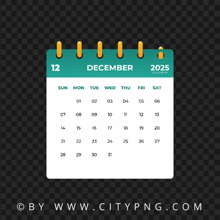 December 2025 Monthly Calendar Citypng