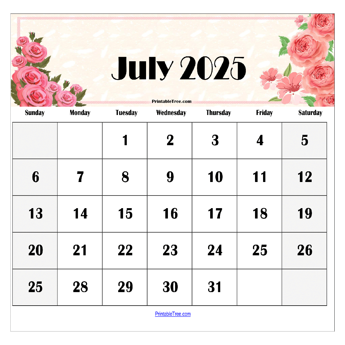 Goth Calendar July 2025 Free