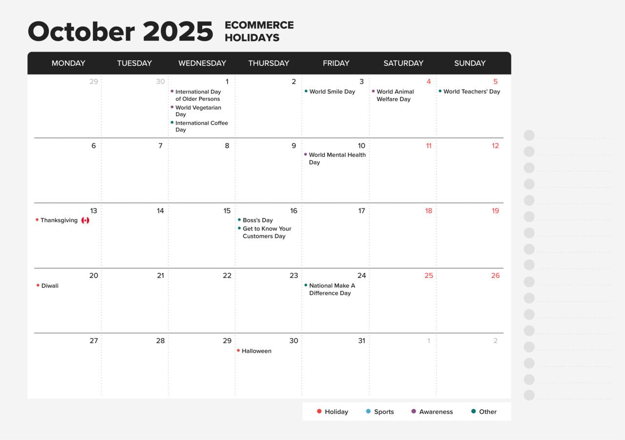 Special Days In October 2025 Calendar