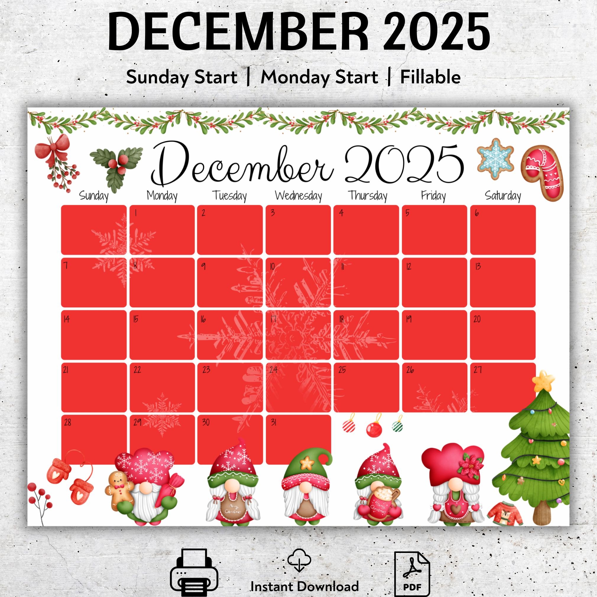 Happiness Calendar December 2025