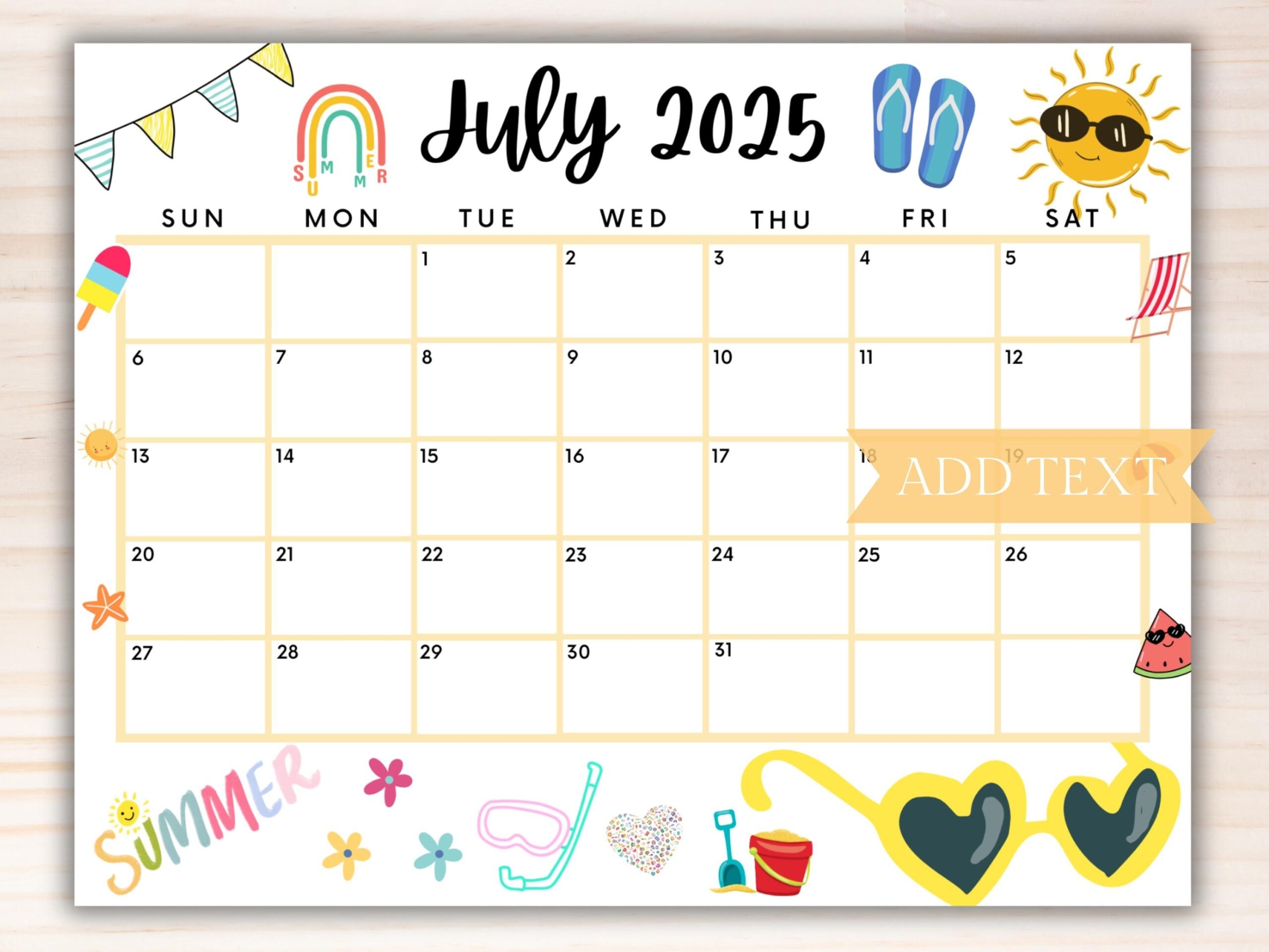 EDITABLE July 2025 Summer Calendar Printable July Calendar School Calendar Monthly Calendar July Planner Fillable Calendar For Summer Etsy Canada