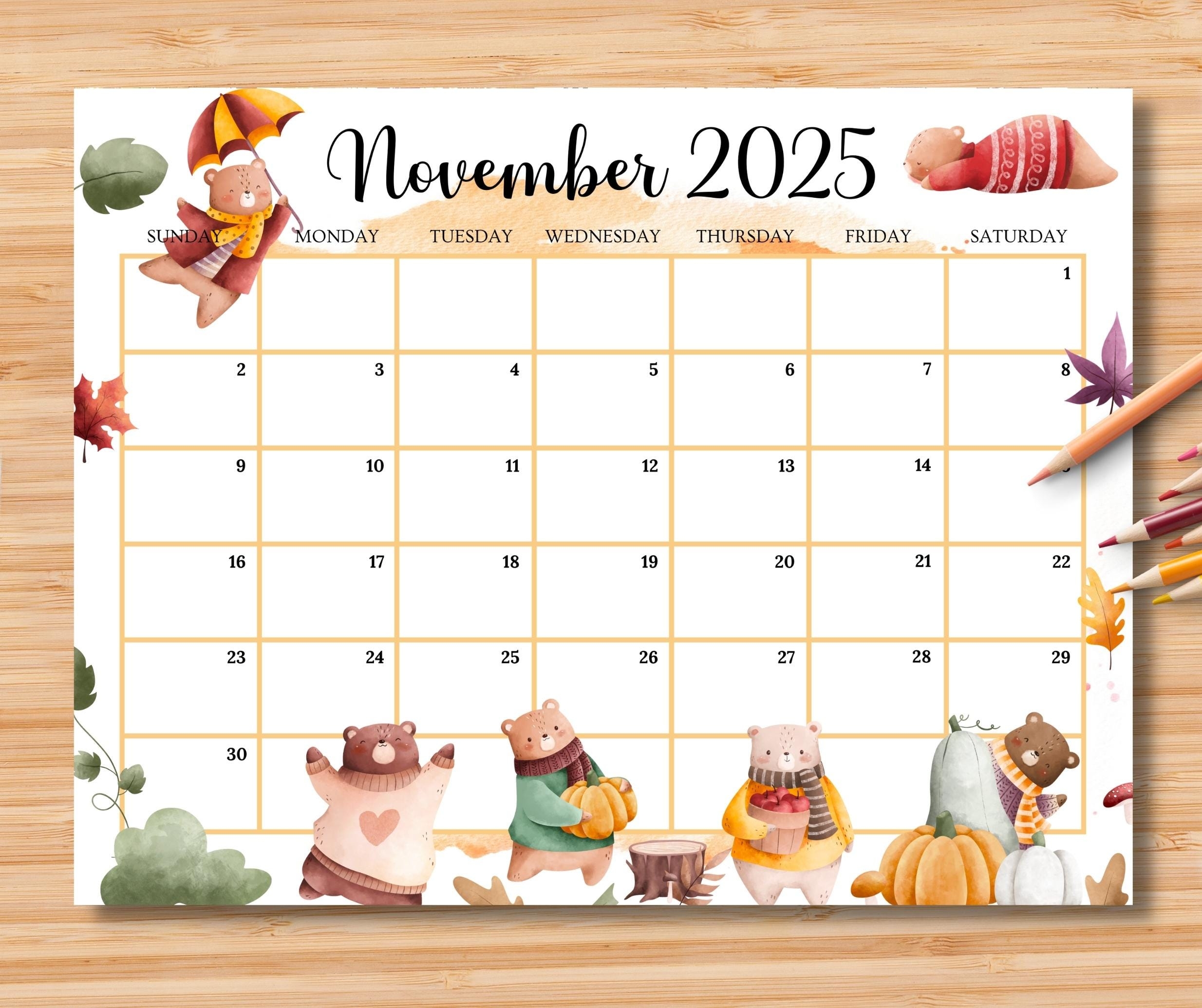 November 2025 Calendar Planner