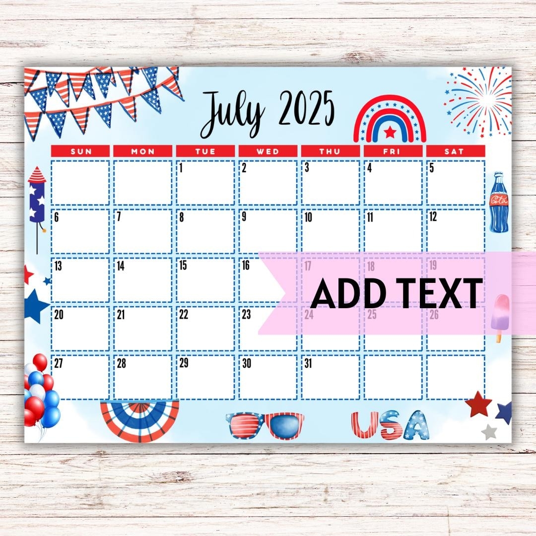 July 2025 Calendar Printable Cute
