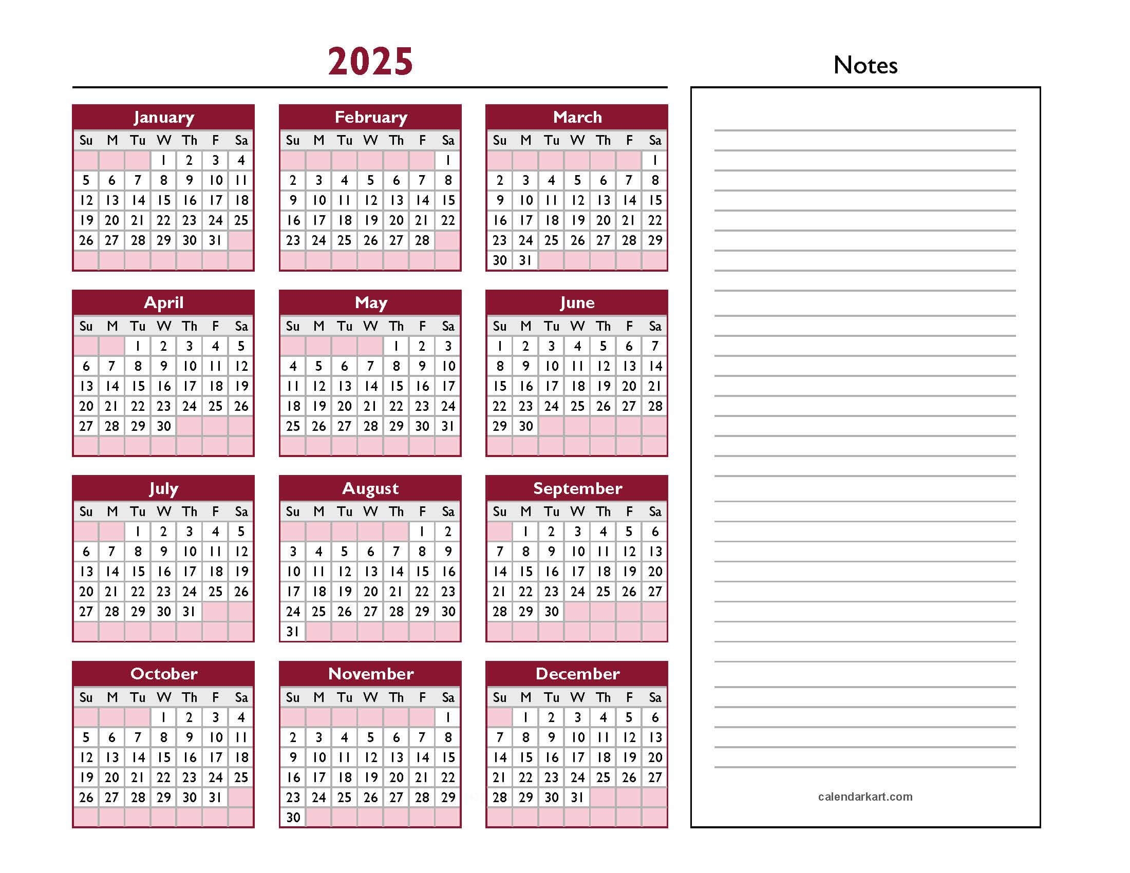Excel July 2025 Calendar