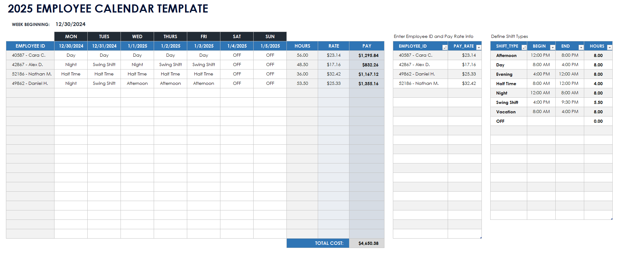 Excel Calendar October 2025