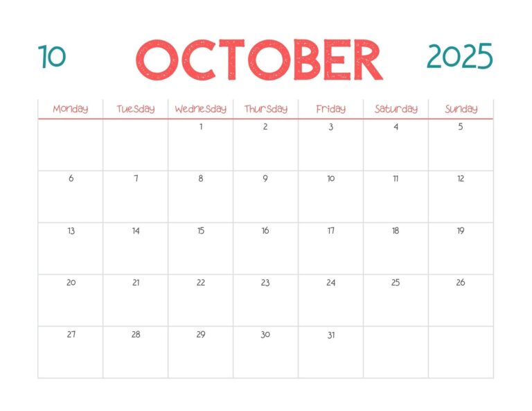 Free October 2025 Calendar Templates To Customize Canva