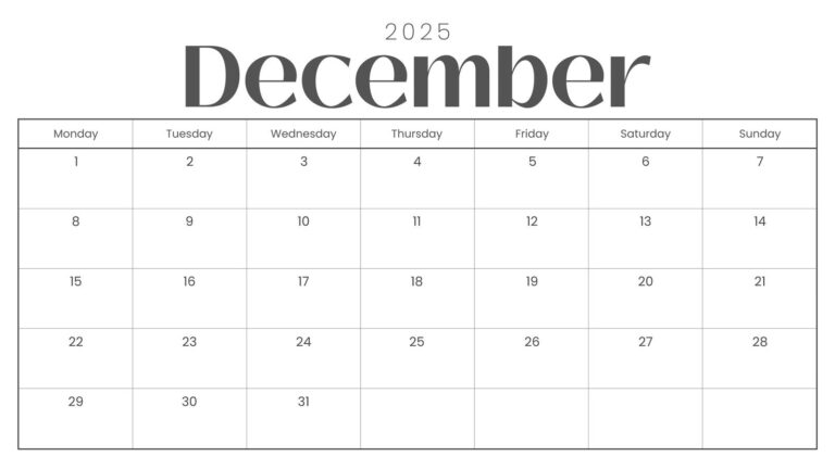Free Printable December 2025 Calendar Templates Canva