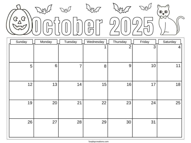 Free Printable Monthly Calendars 2025 