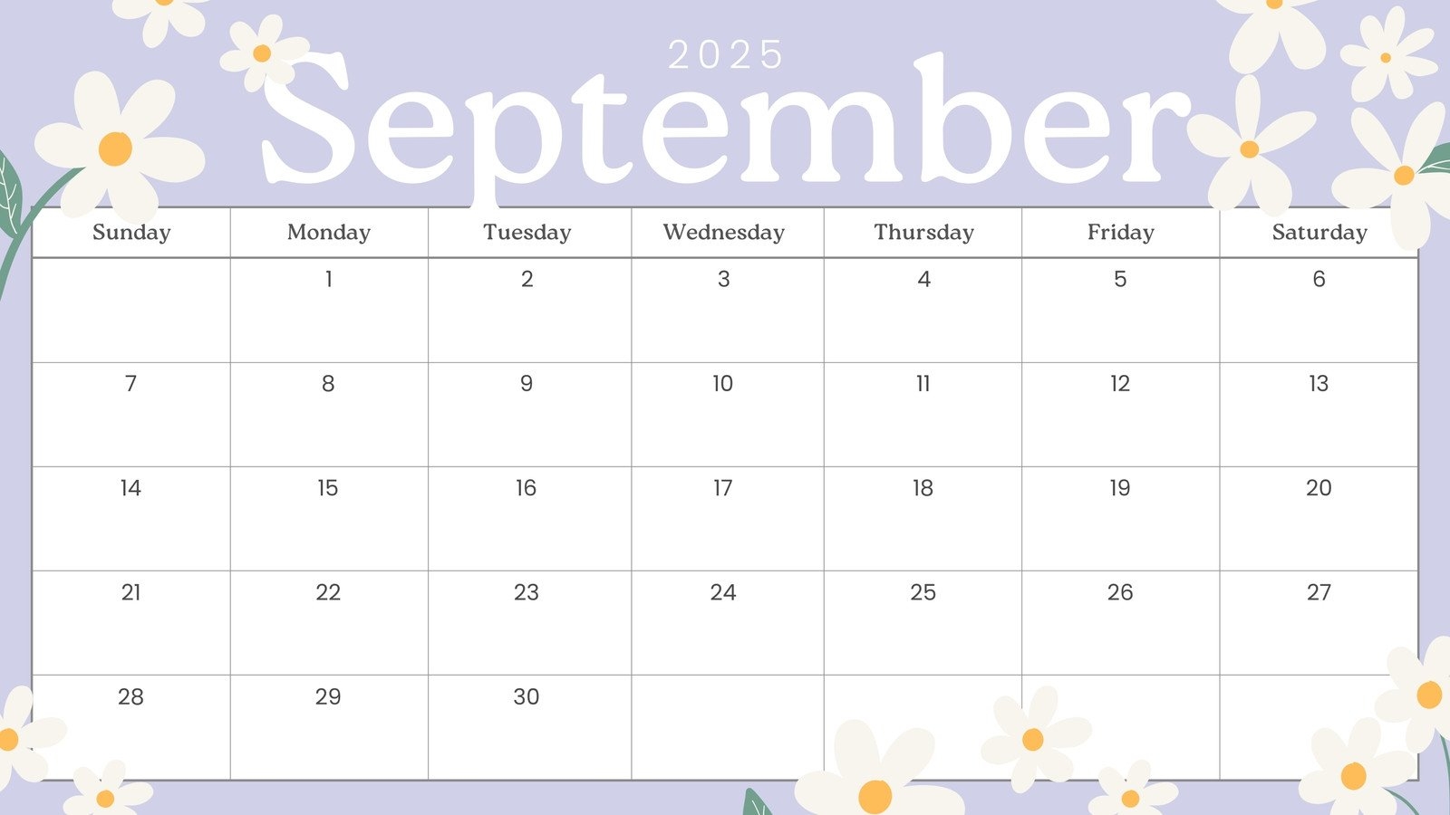 September 2025 Calendar For Kids Printable