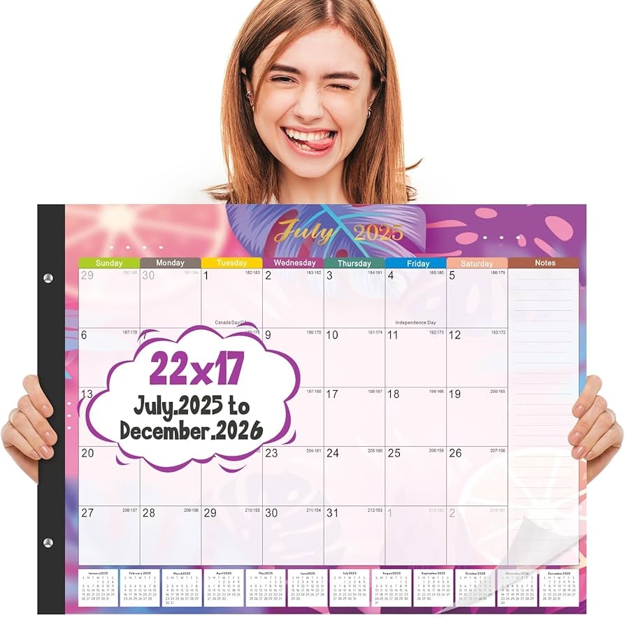 Gannyfer Desk Calendar 2025 2026 18 Month Large Calendar July 2025 Dec 2026 22