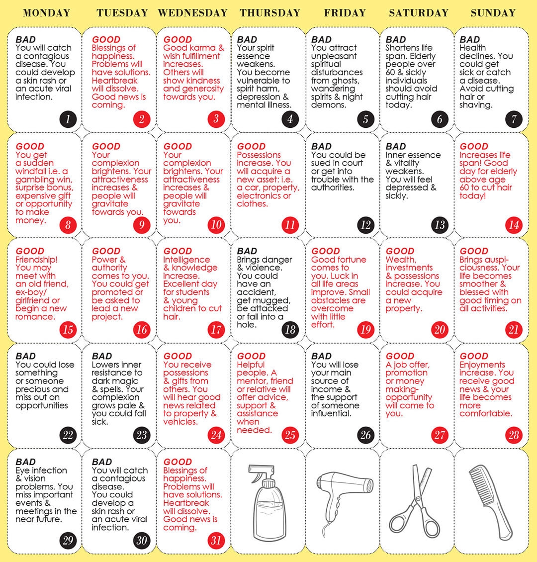 Good U0026 Bad Days To Cut Hair For July 2024 WOFS