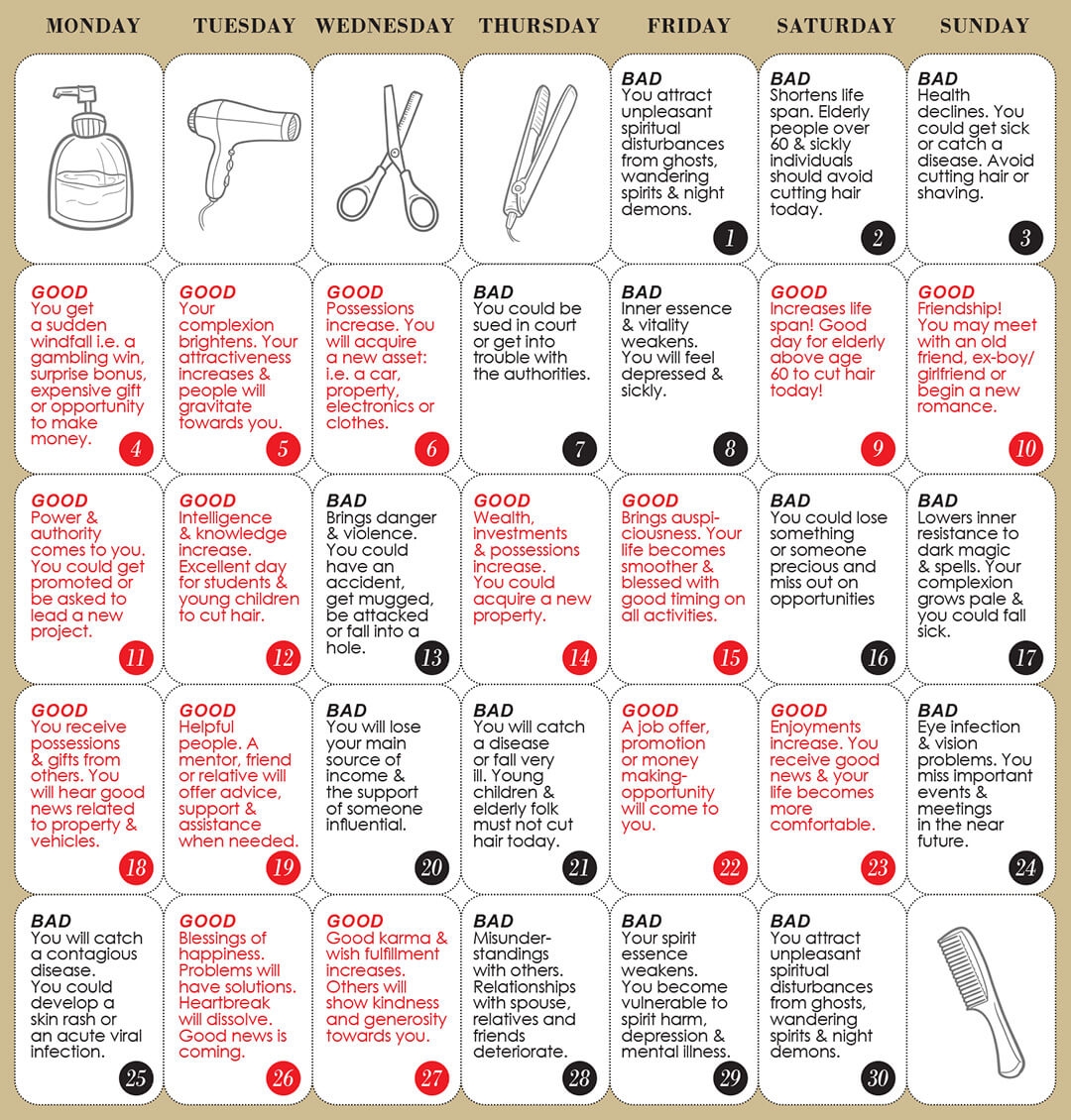 Good U0026 Bad Days To Cut Hair For November 2024 WOFS