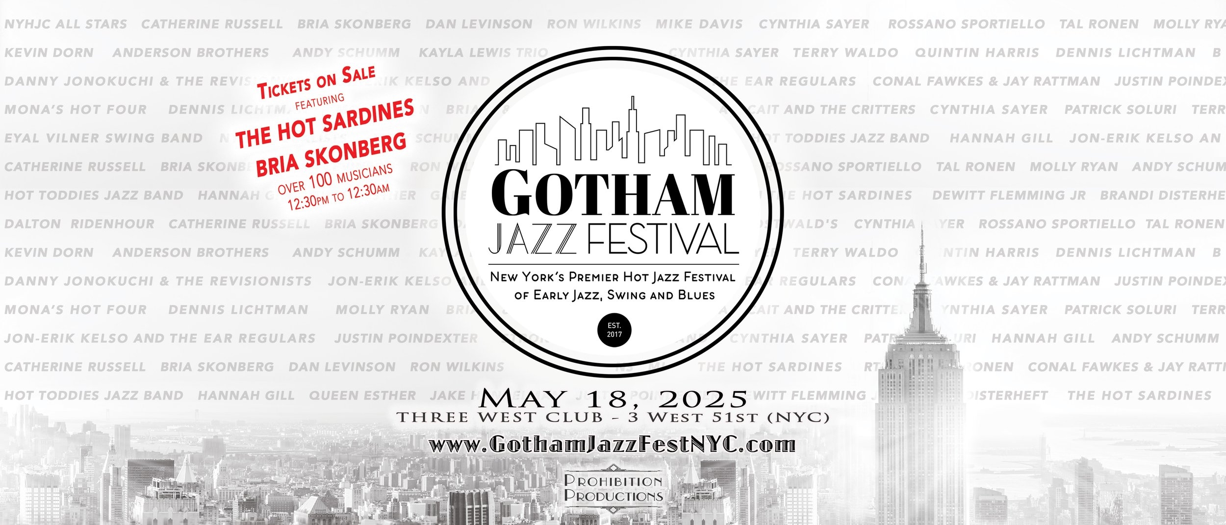 GOTHAM JAZZ FESTIVAL 2025 PROHIBITION PRODUCTIONS NYC Swing 