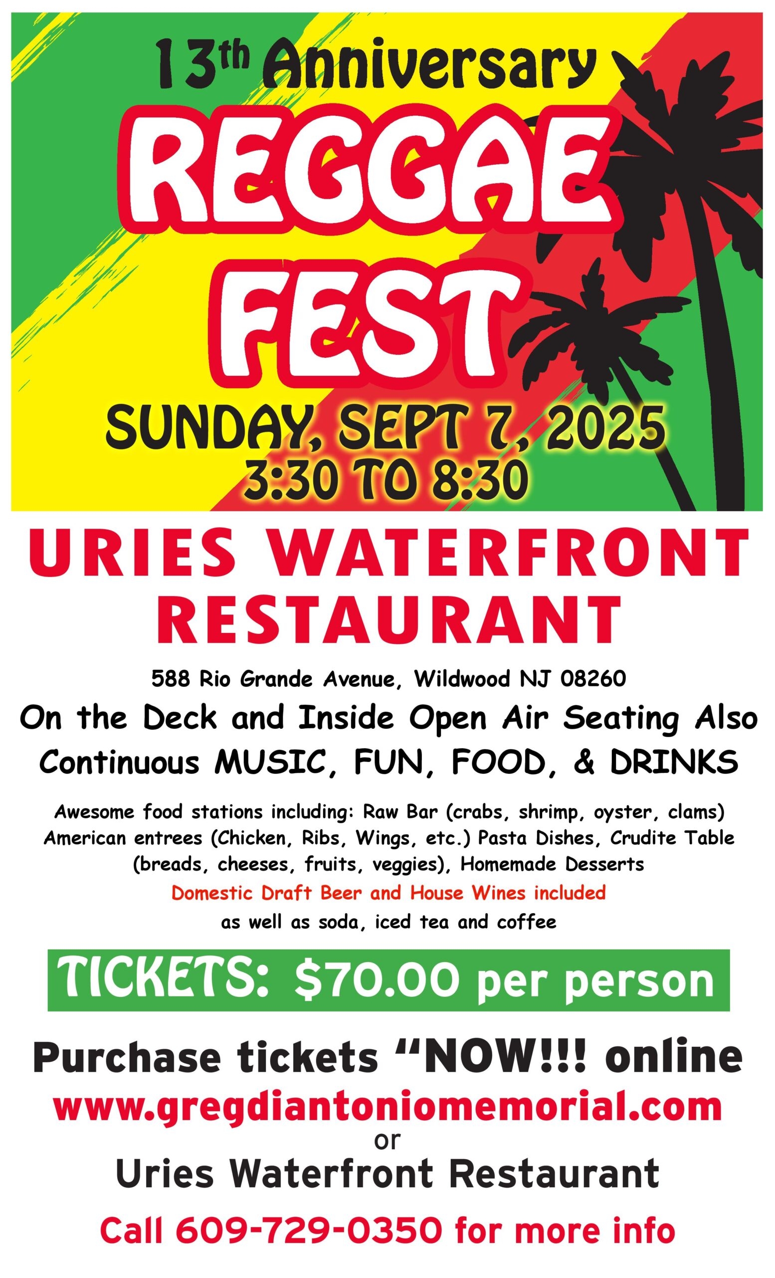 Greg DiAntonio Memorial Reggae Fest The Wildwoods NJ