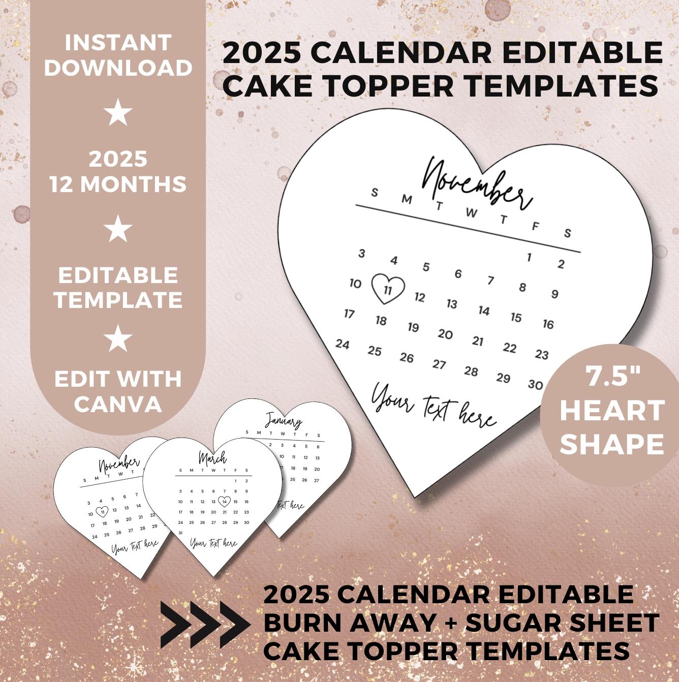 Heart Calendar 2025 Etsy