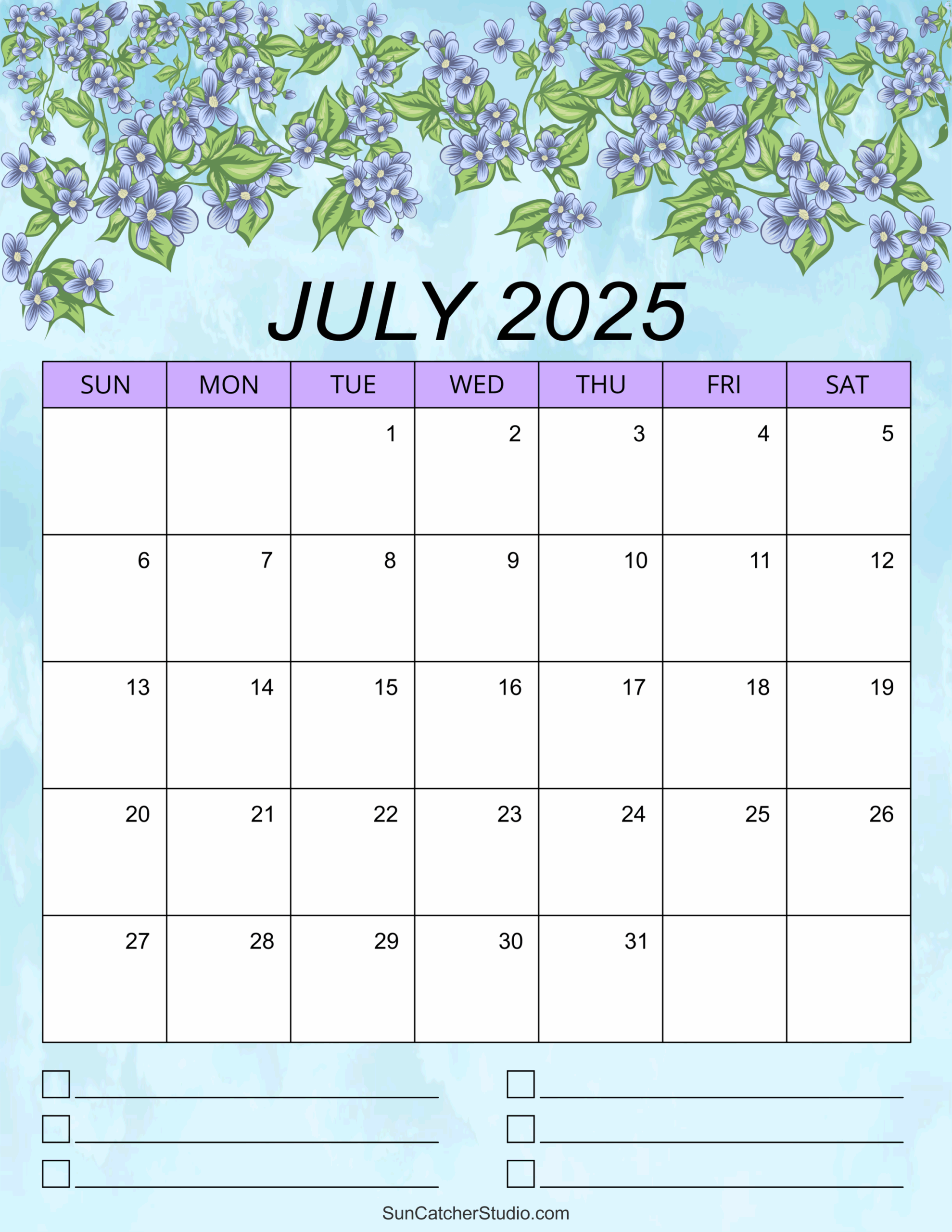 July 2025 Calendar Template Word