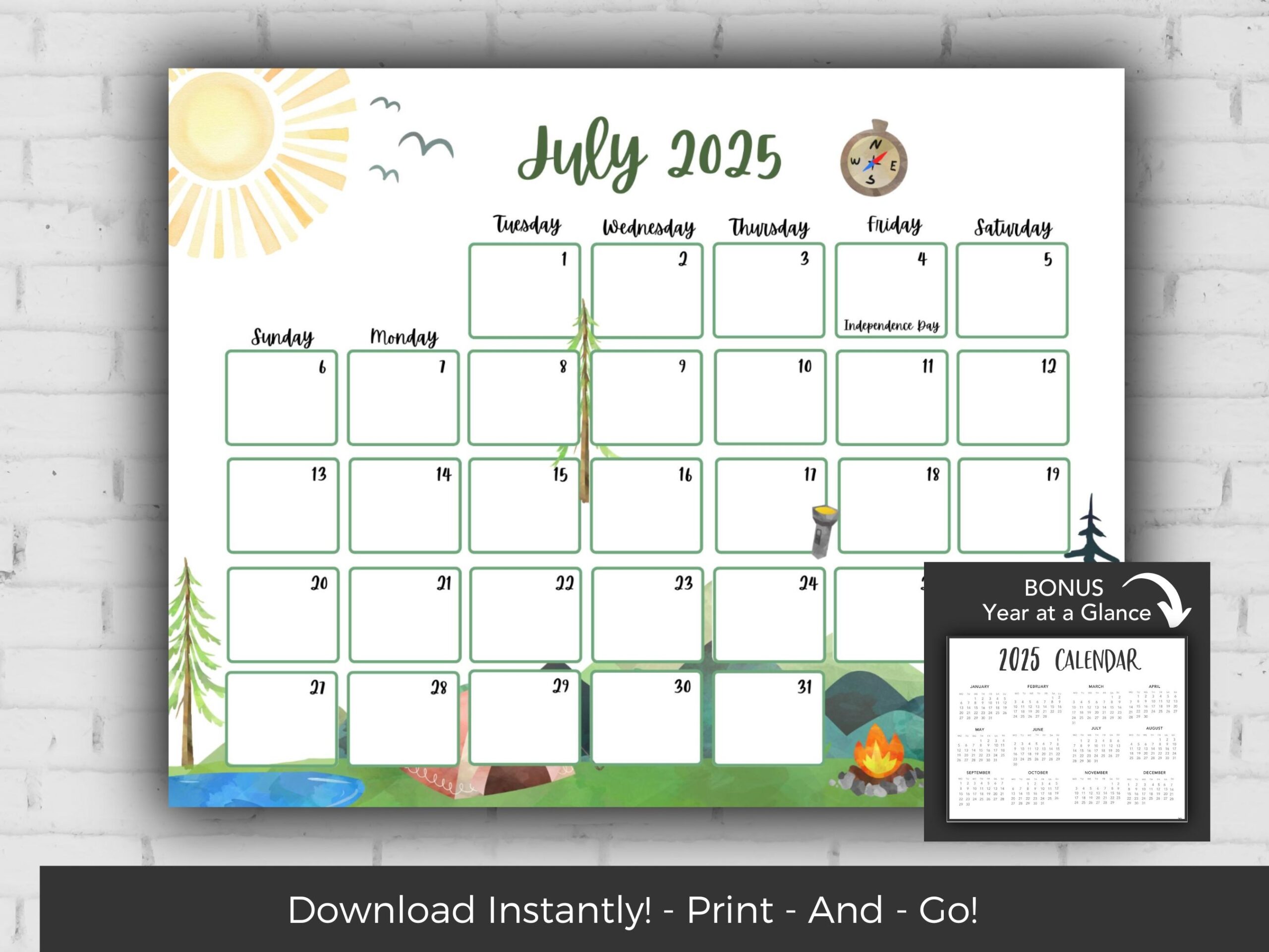 July 2025 Calendar Kids Calendar Printable Calendar 2025 