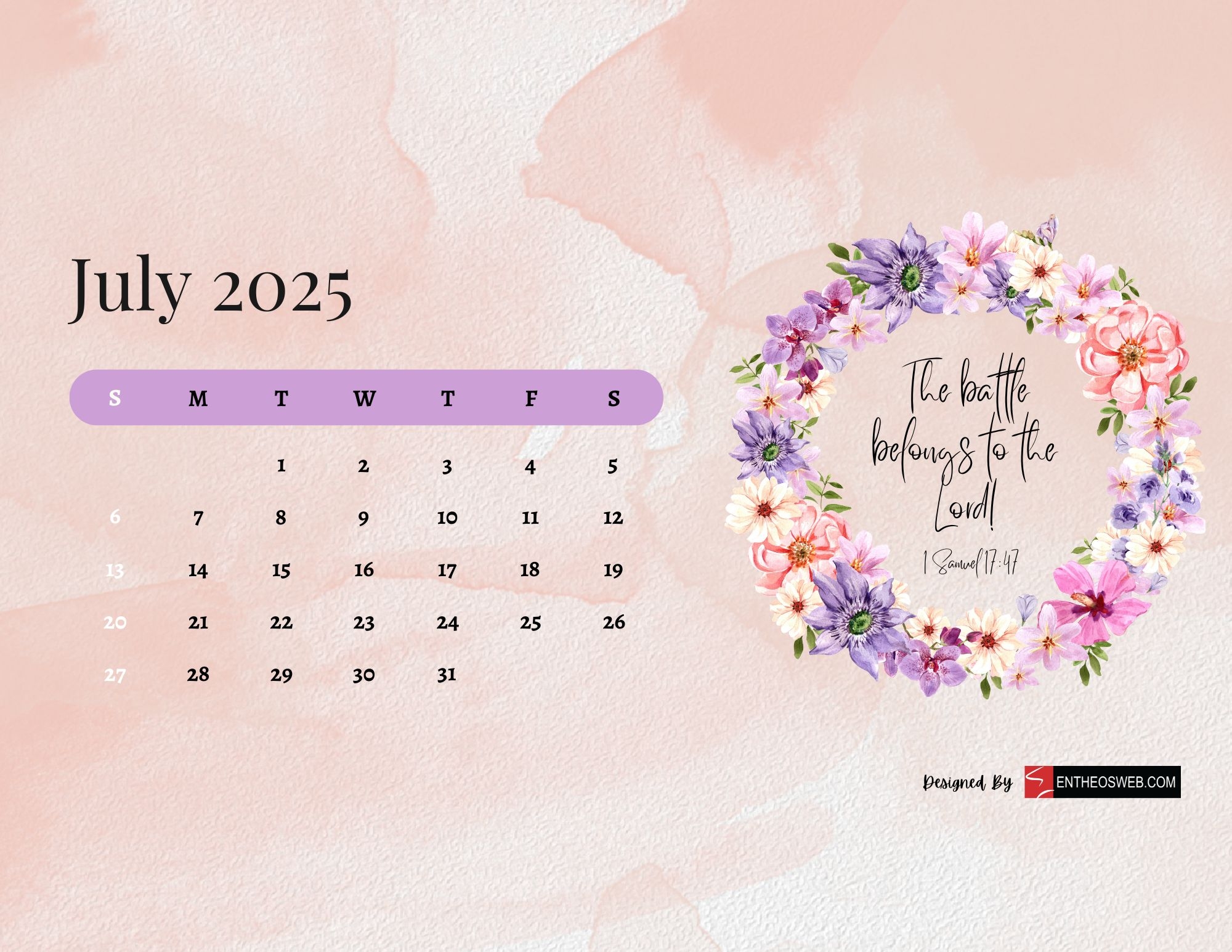 July 2025 Calendar Wallpaper