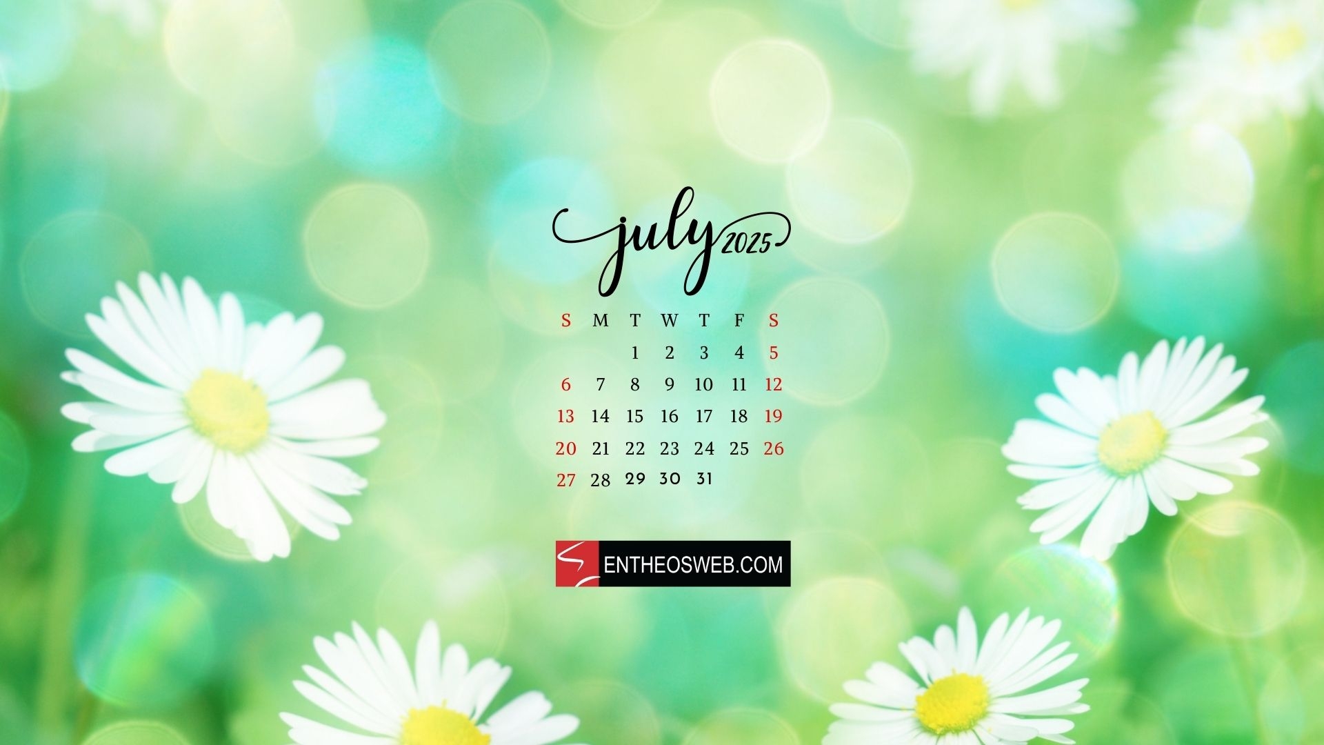 July 2025 Calendar Desktop Background