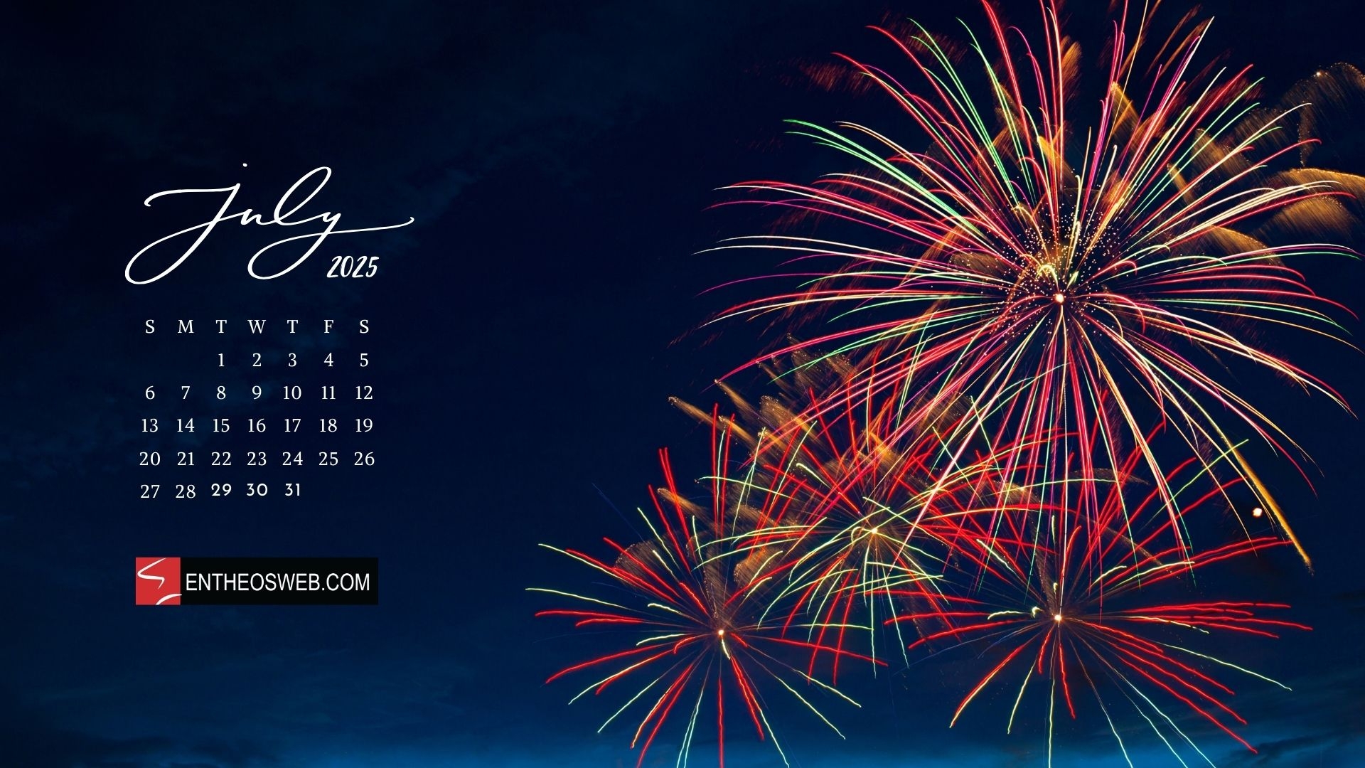 Desktop Wallpaper Calendar July 2025