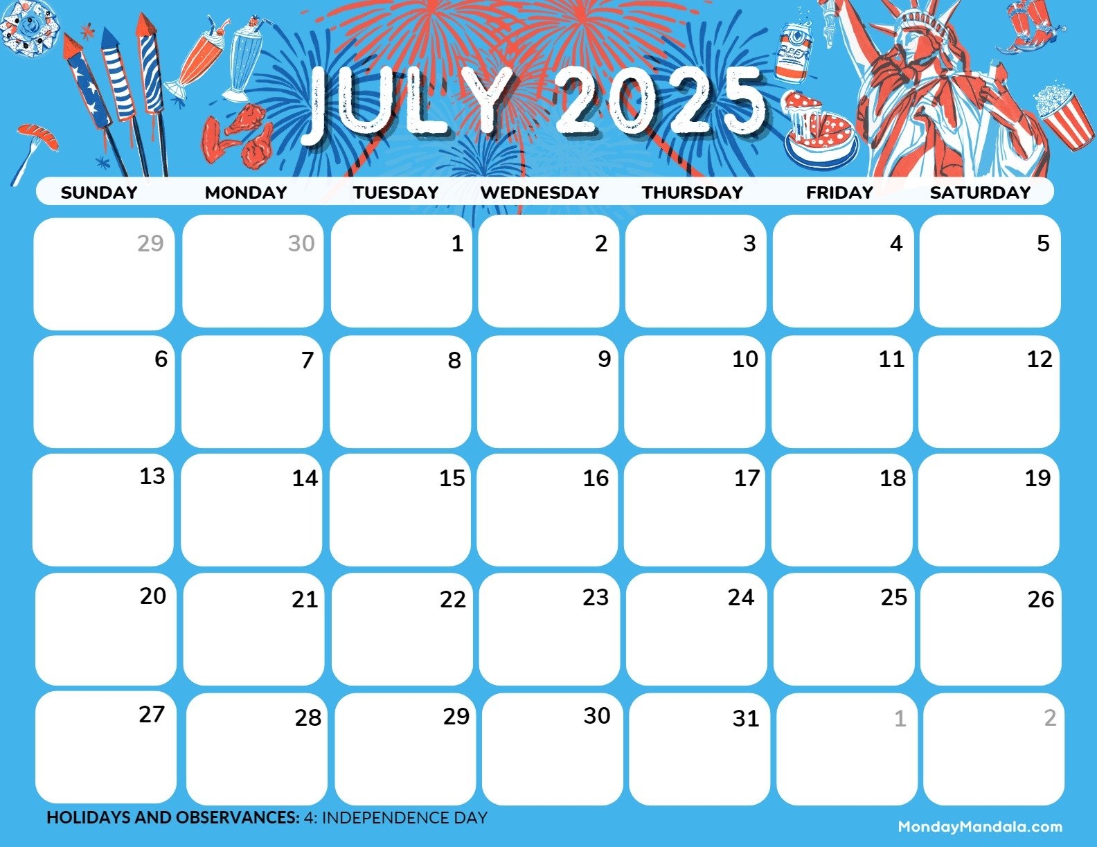 July 2025 Sports Calendar