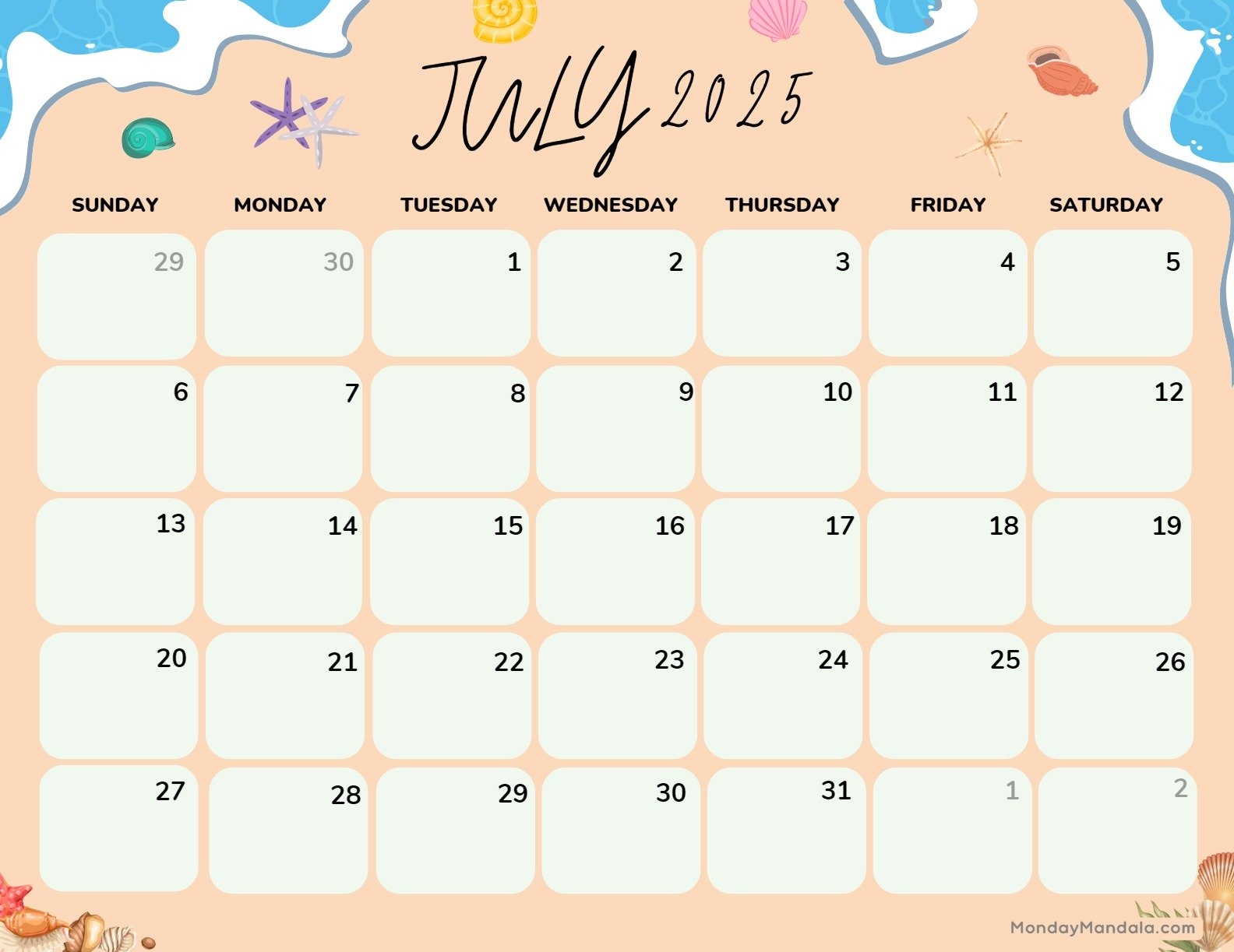 July 2025 Calendar Ideas