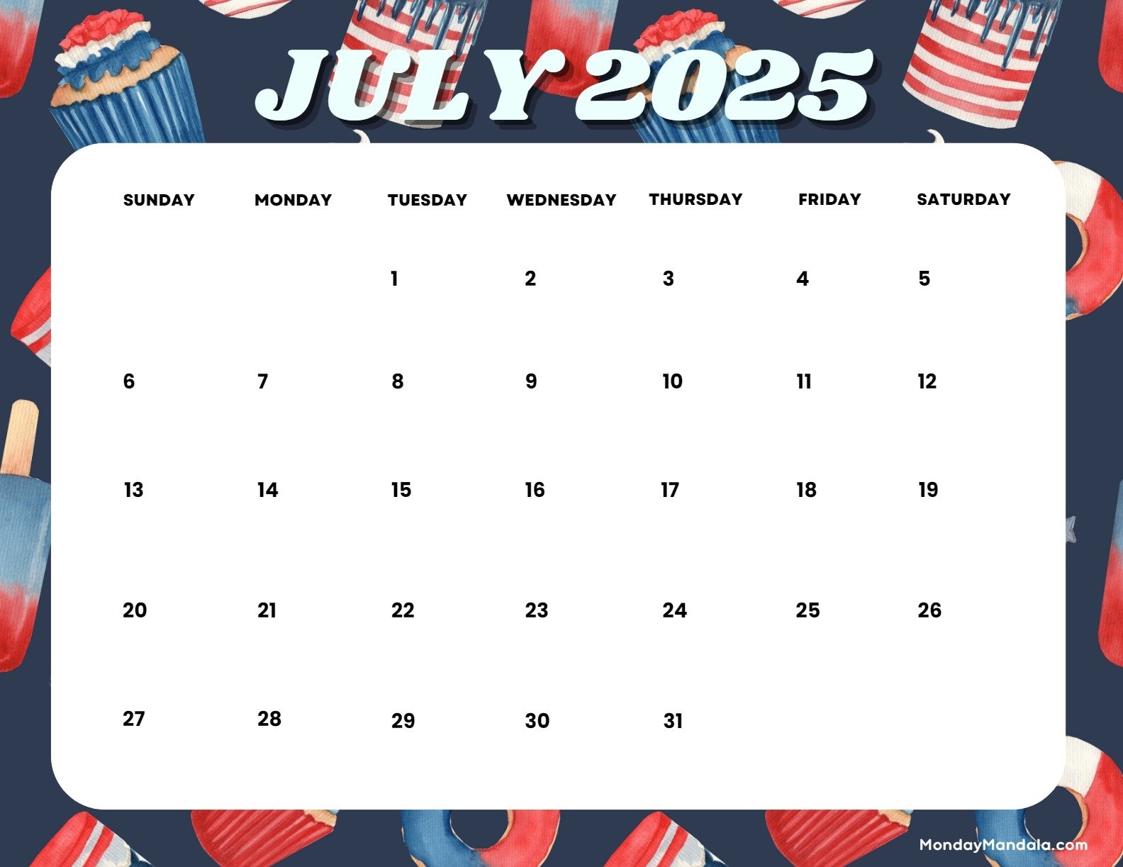 July 2025 Printable Calendar 52 Free PDF Printables 