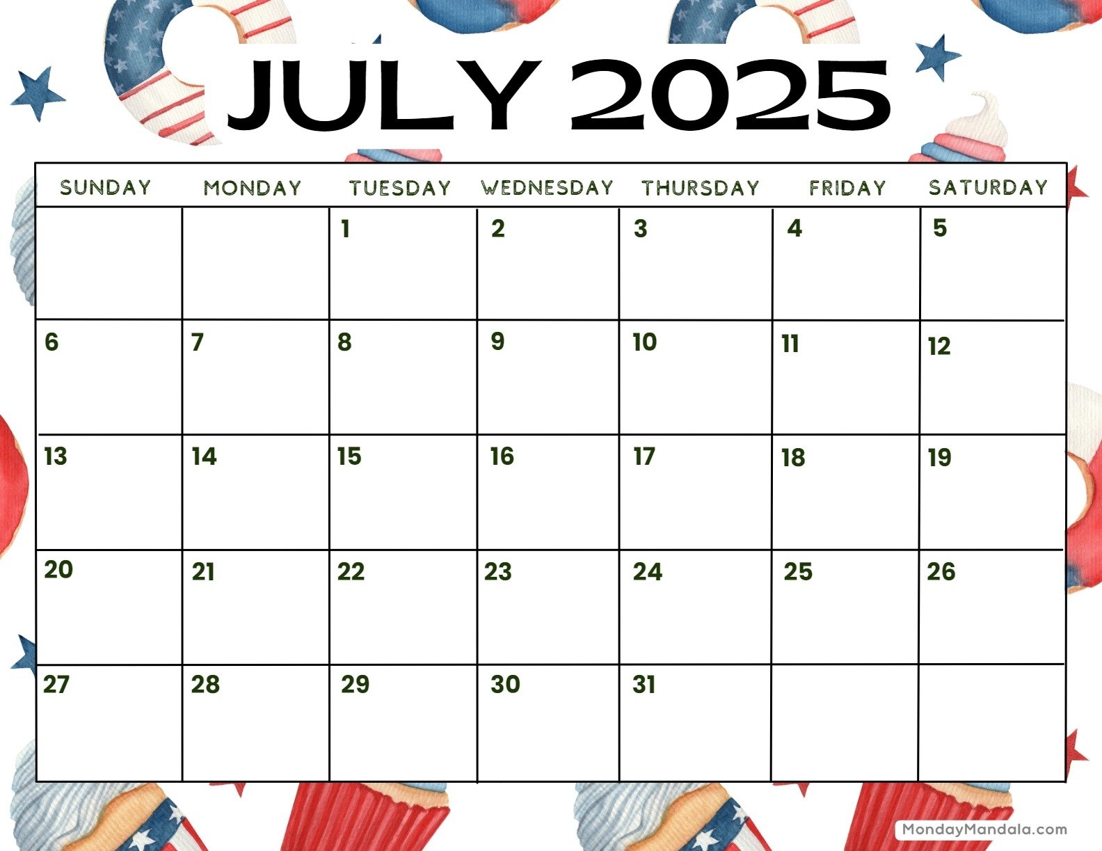 4 July 2025 Calendar