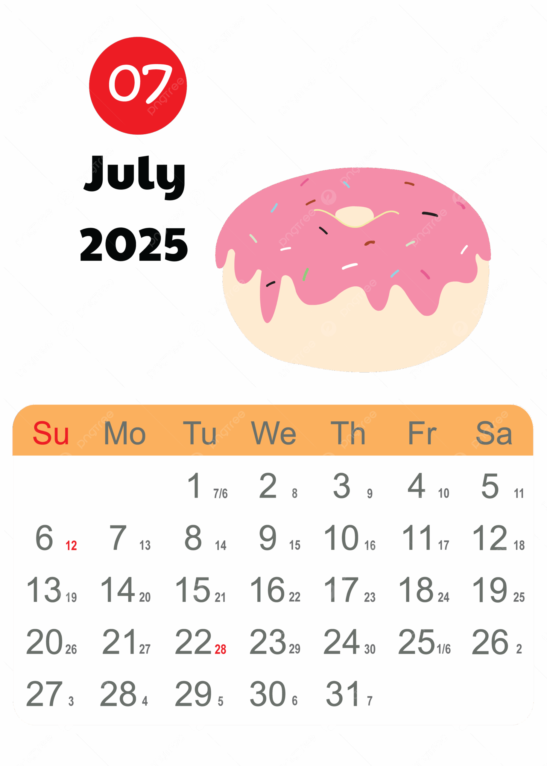 Cute July 2025 Calendar