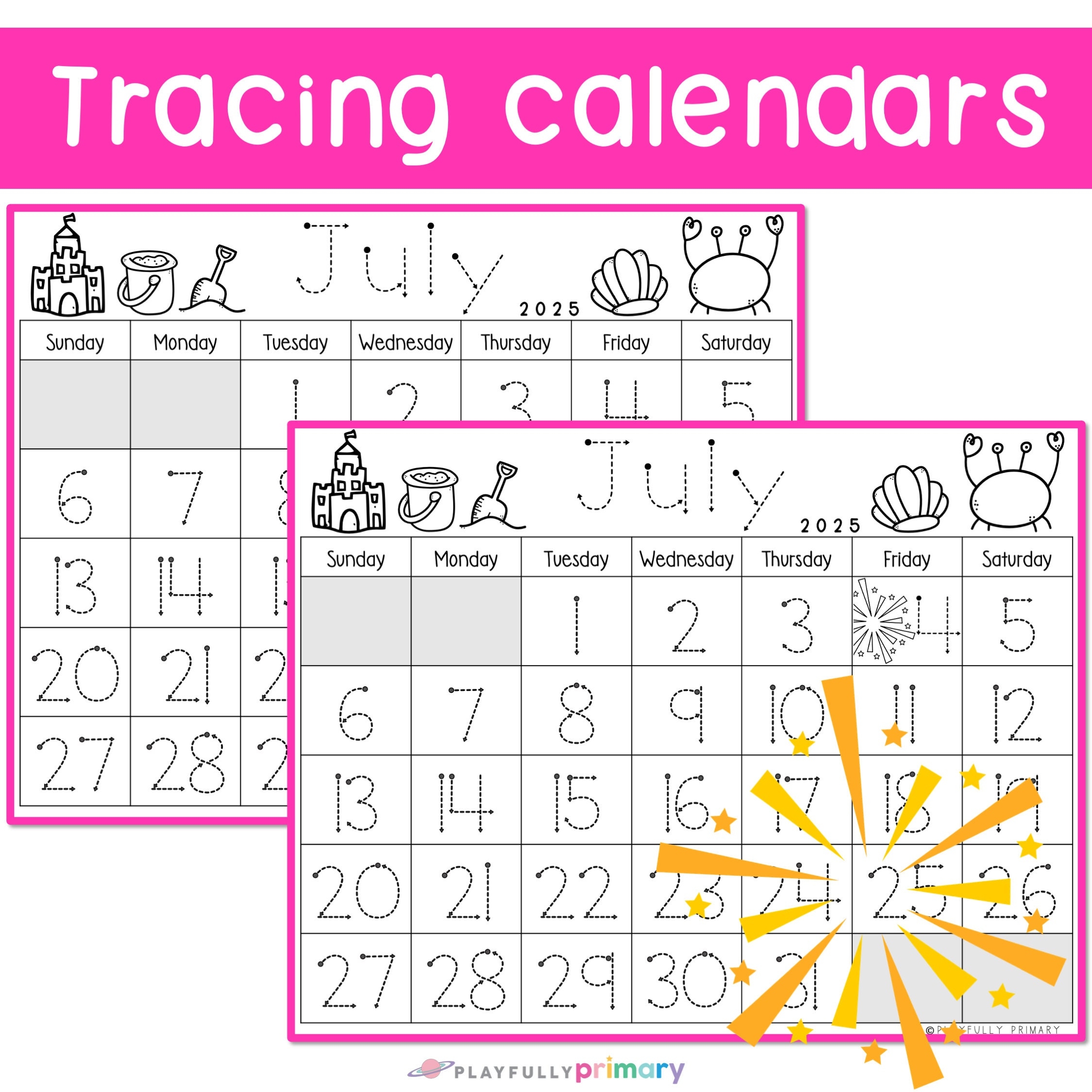 July Calendar 2025 Printable Calendar Tracing Worksheets Calendar 