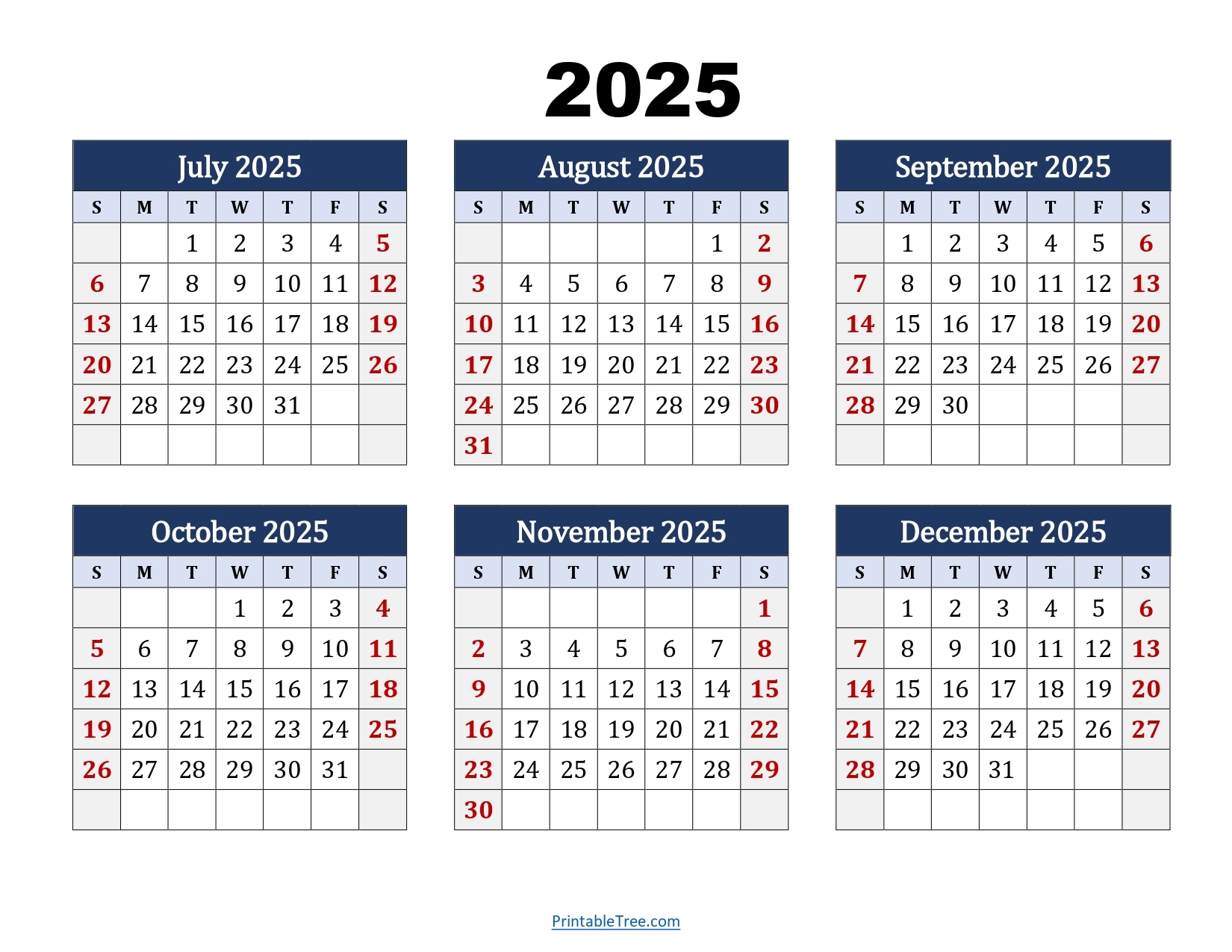 December 2025 Julian Calendar