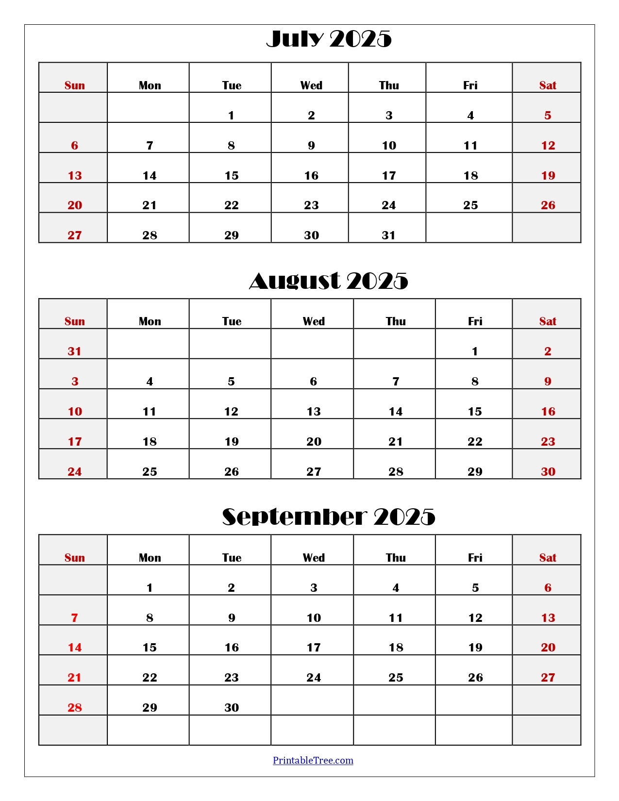 September To December 2025 Calendar
