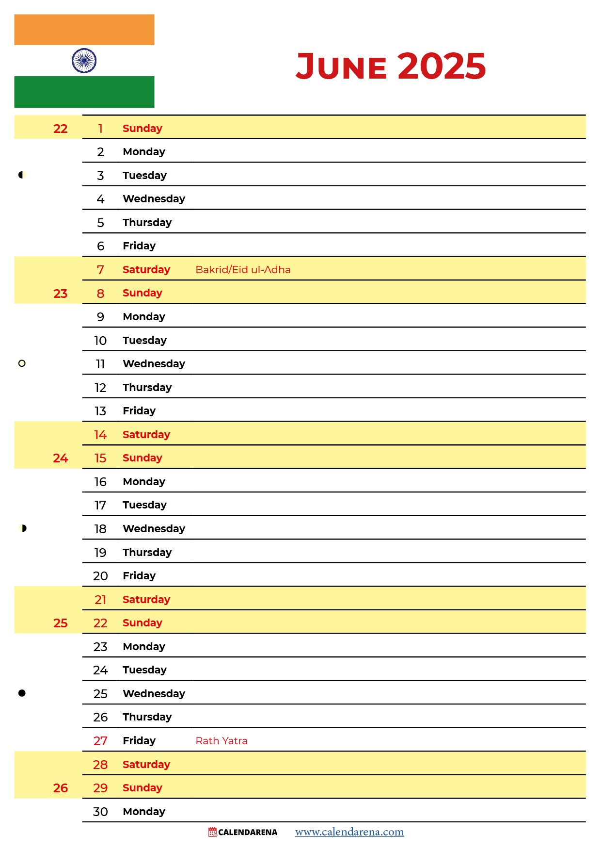 July 2025 Calendar Activities
