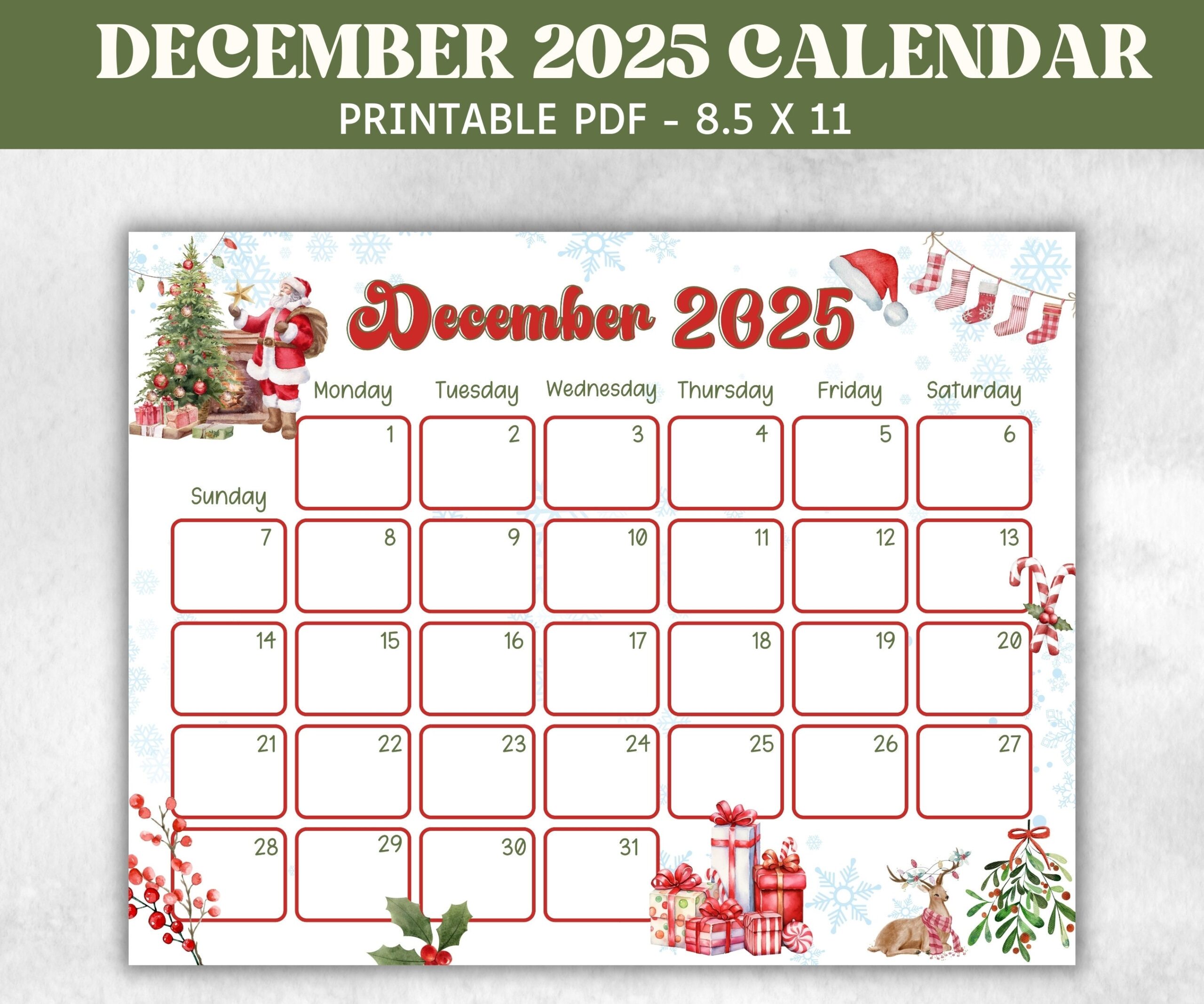 Calendar For December 2025 With Holidays