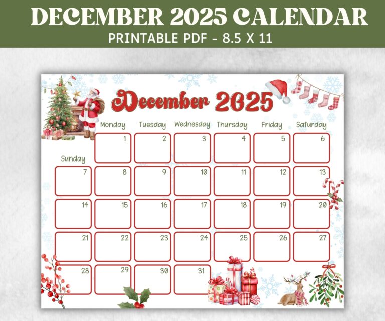 Kids December 2025 Calendar Printable 2025 Calendar Homeschool Preschool Calendar Board Children s Monthly Christmas Advent Calendar Etsy