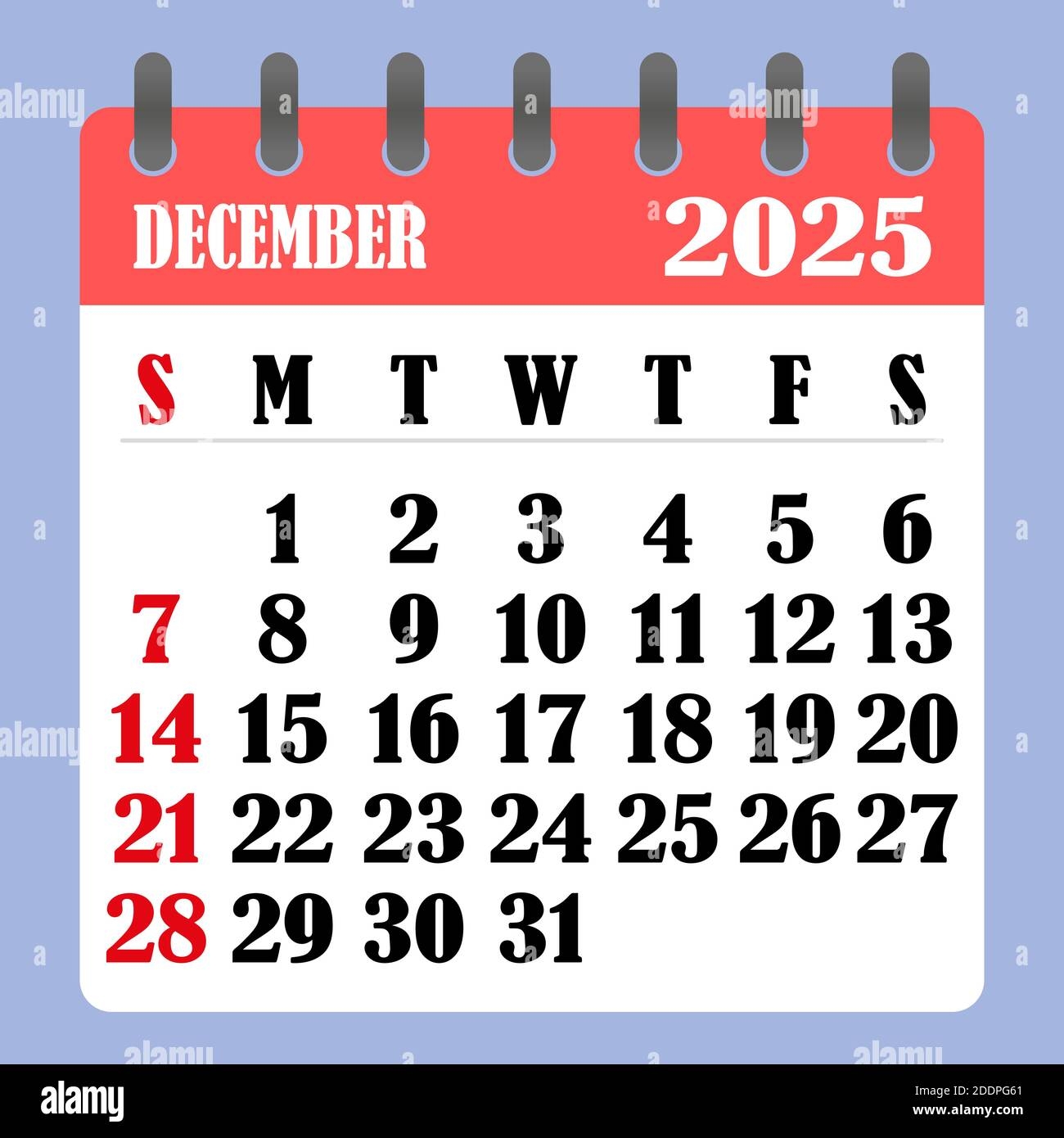 December 2025 Calendar Image