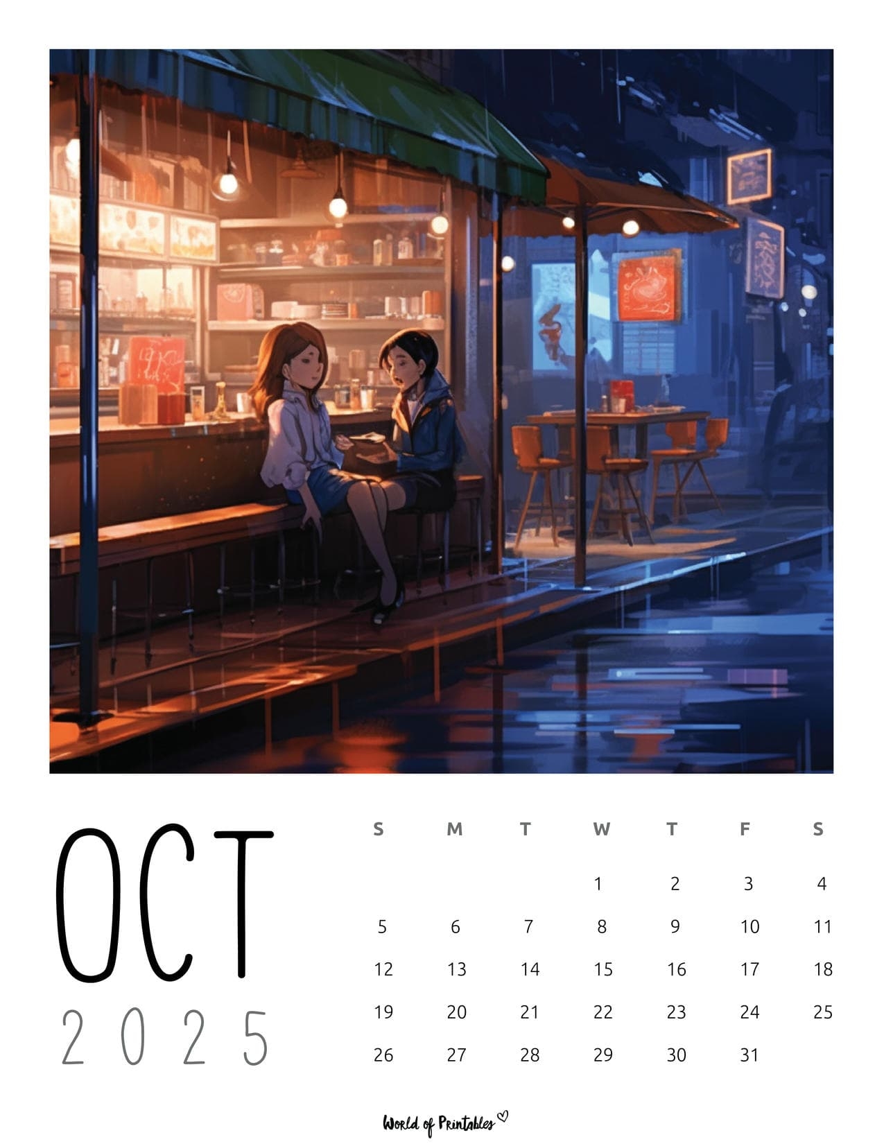 Lofi Anime Calendars For 2025 World Of Printables
