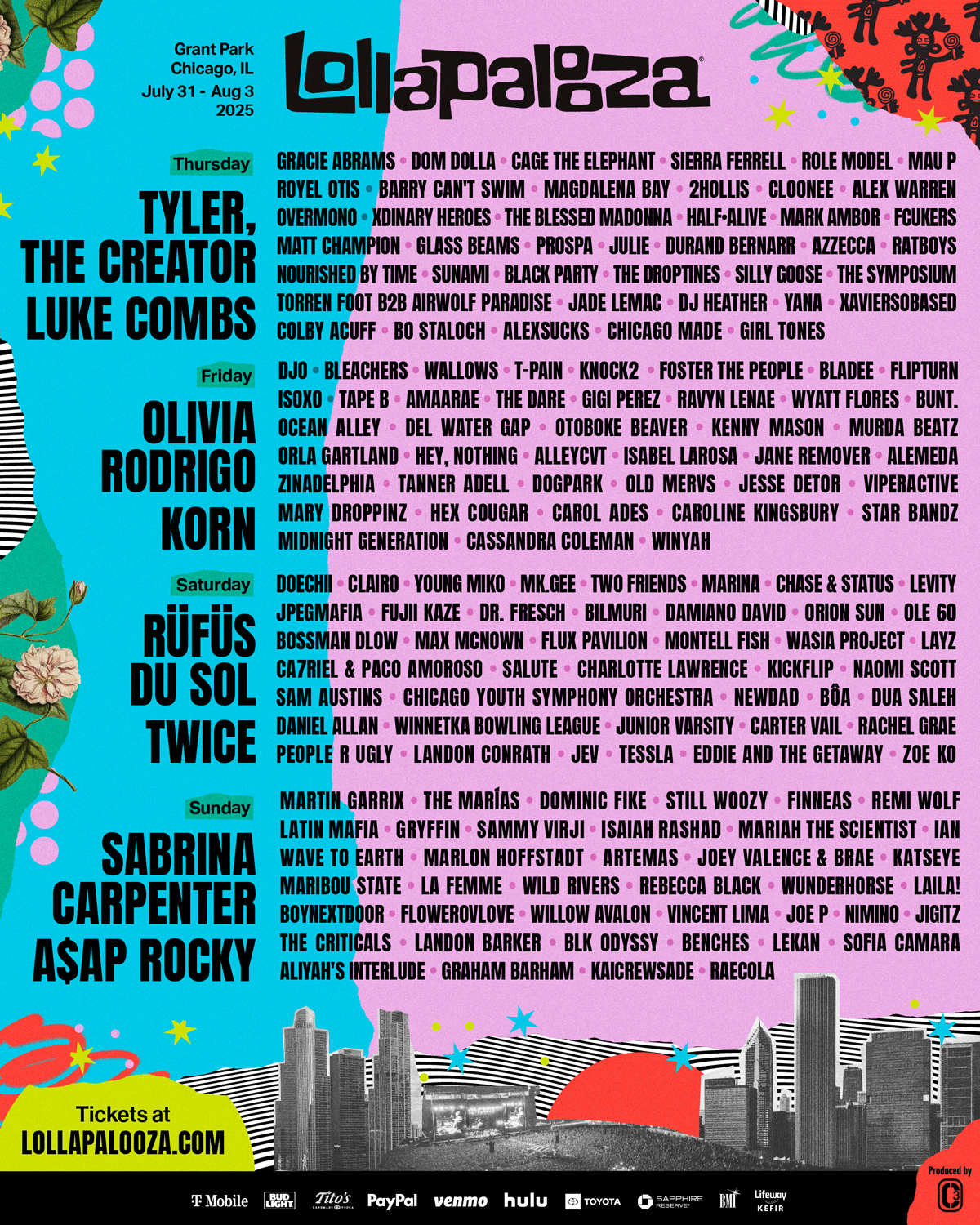 Lollapalooza Grant Park Chicago July 31 August 3 2025