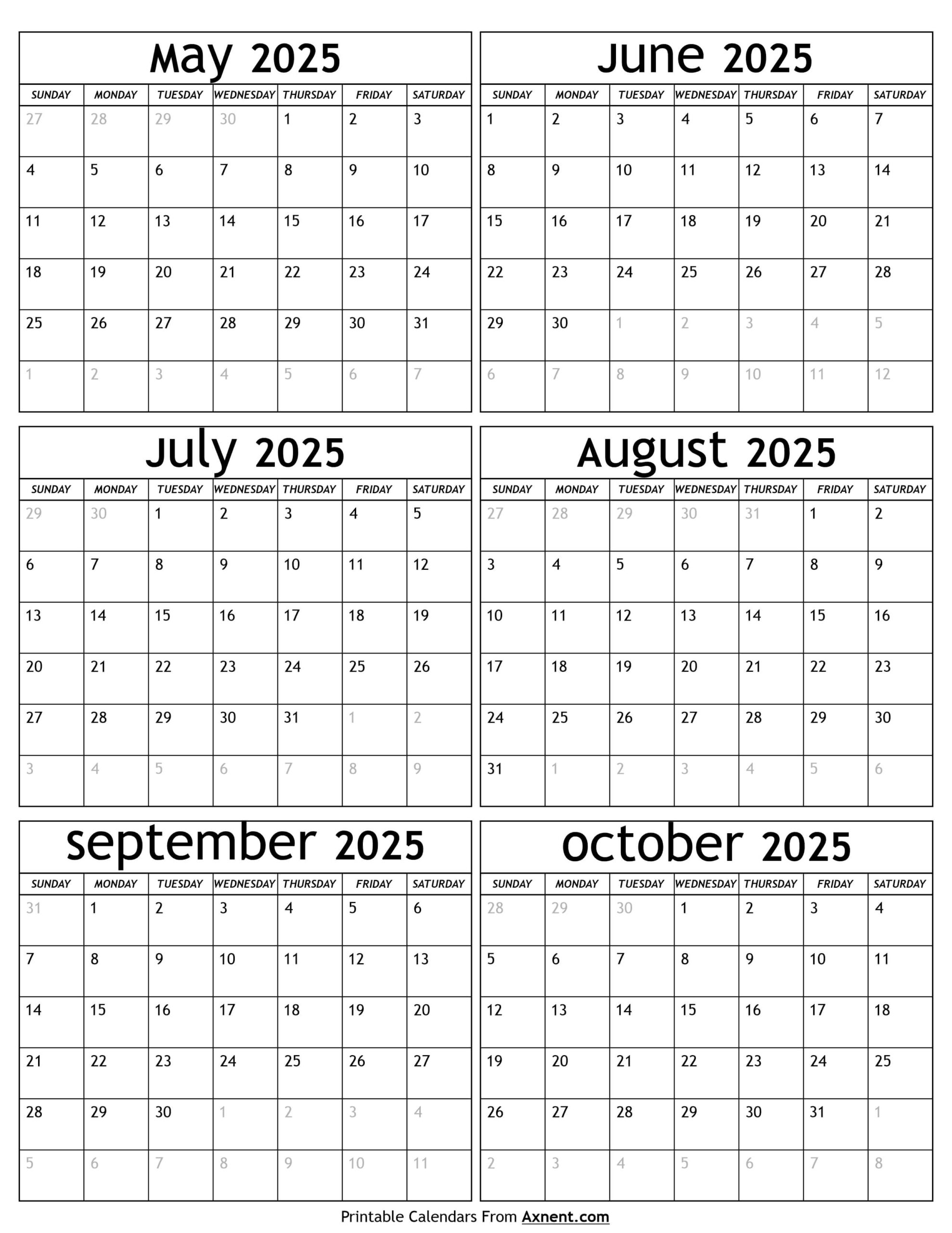 Excel Calendar Template October 2025