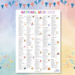 National Days Calendar Printable 2025 National Holidays Calendar 