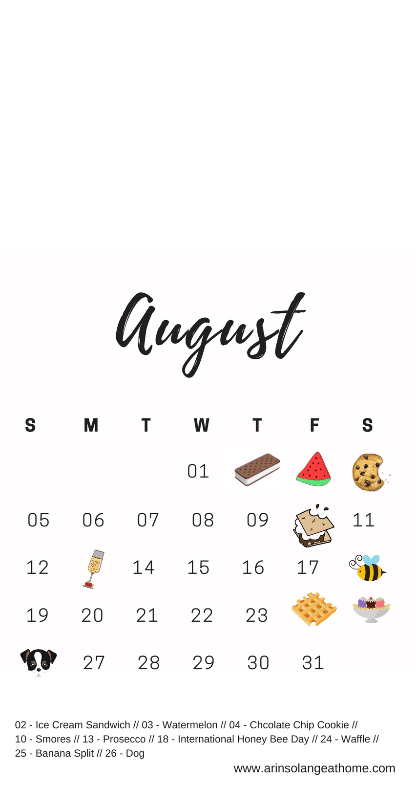 National Days Calendar August 2025