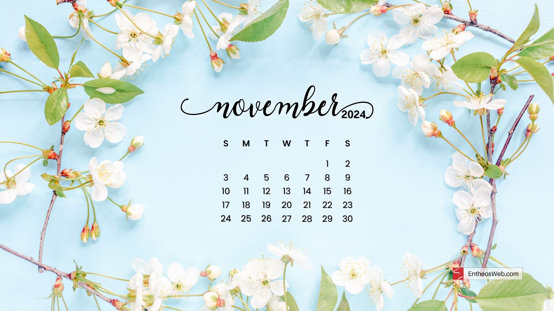 November 2025 Calendar Laptop Wallpaper