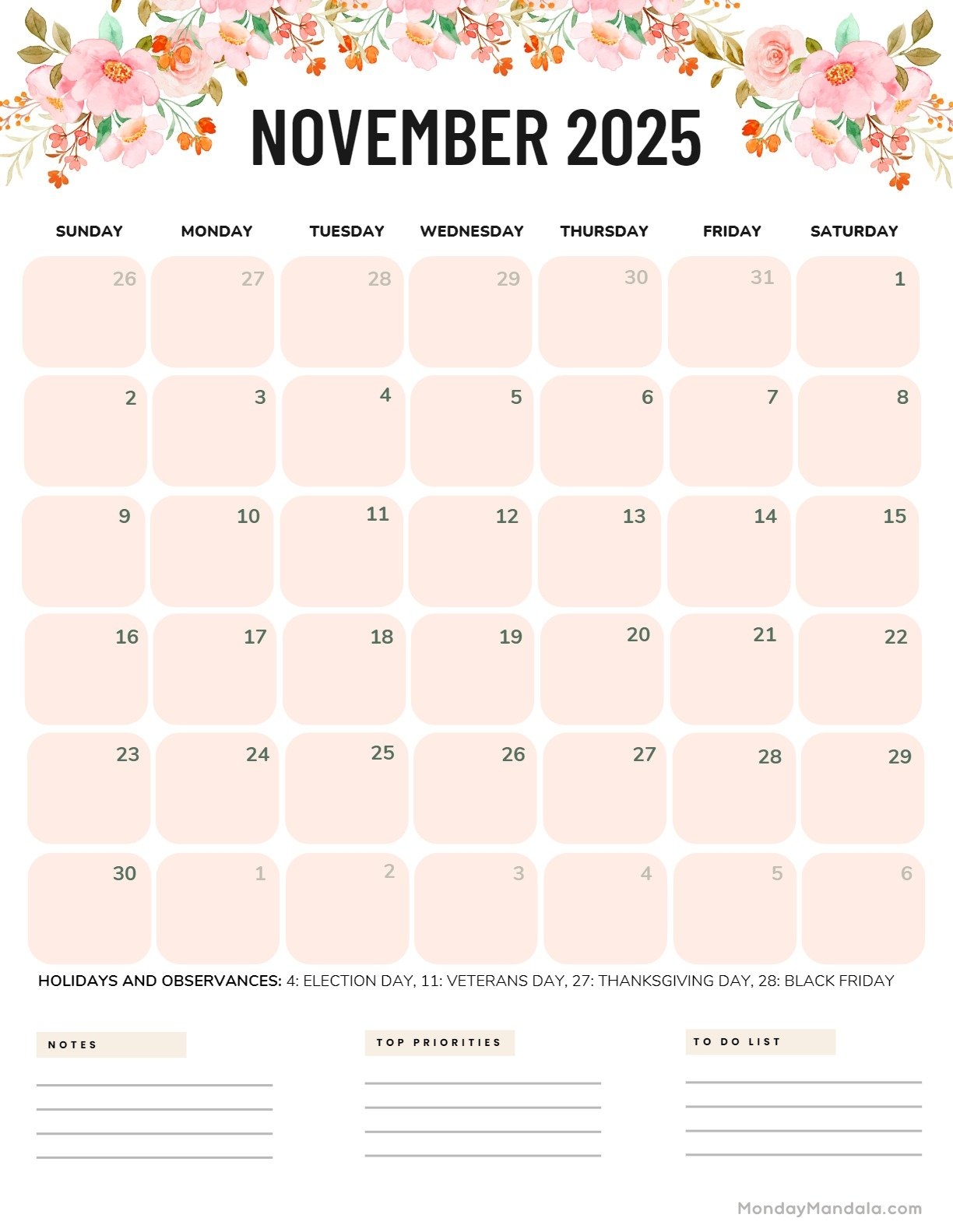 Fun Calendar Days November 2025
