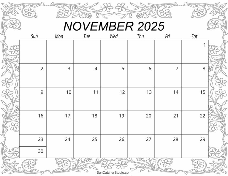 November 2025 Calendar Free Printable Free Printables Monograms Design Tools Patterns U0026 DIY Projects