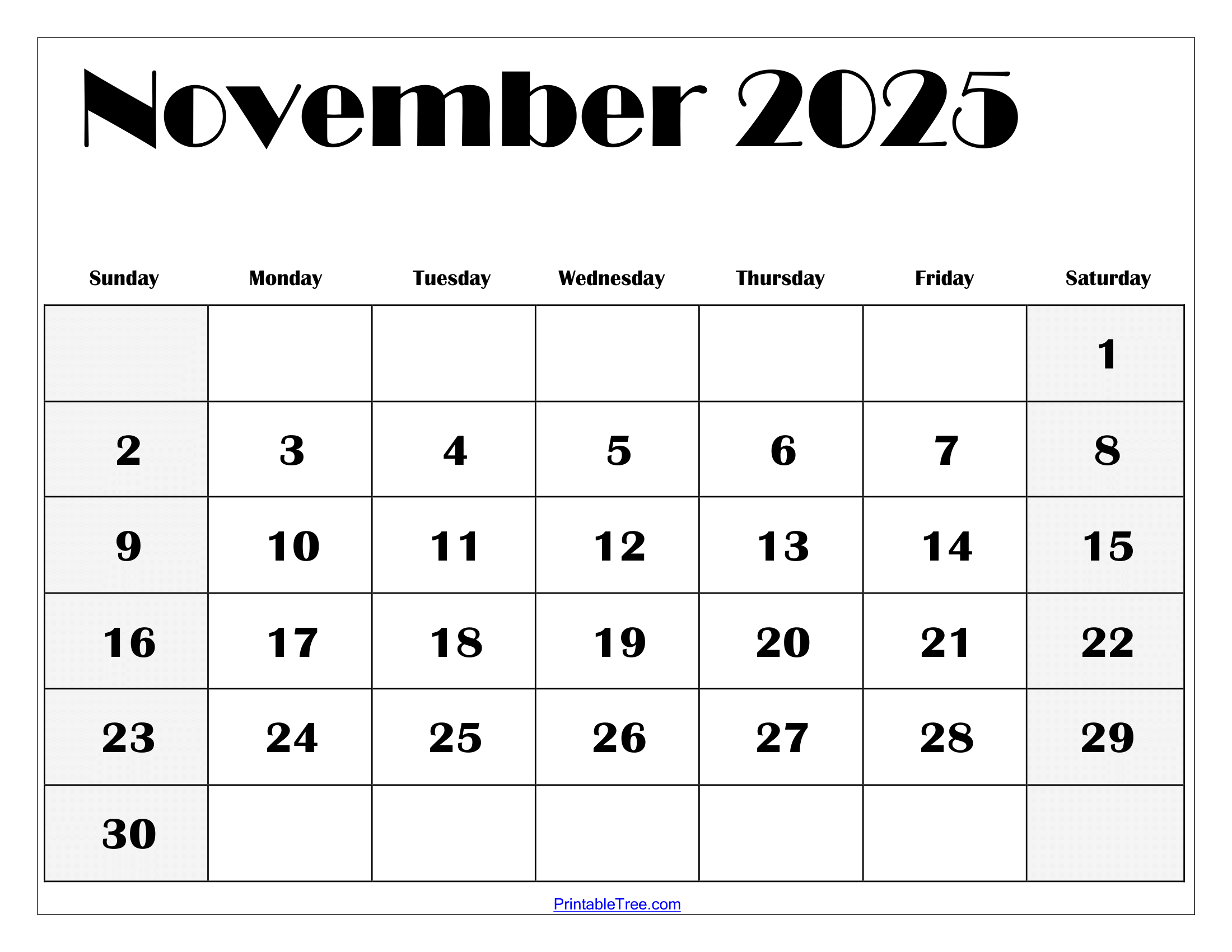 November 2025 Calendar Png Transparent